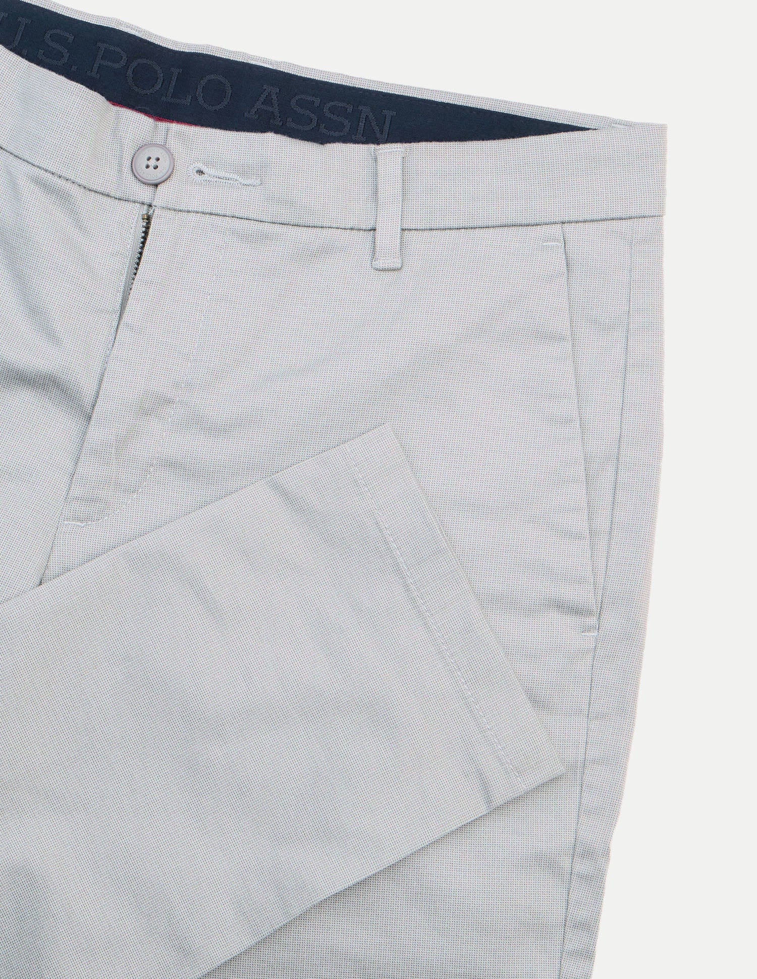 Austin Trim Regular Fit Satin Trousers Light Grey - U.S. Polo Assn. India | Large
