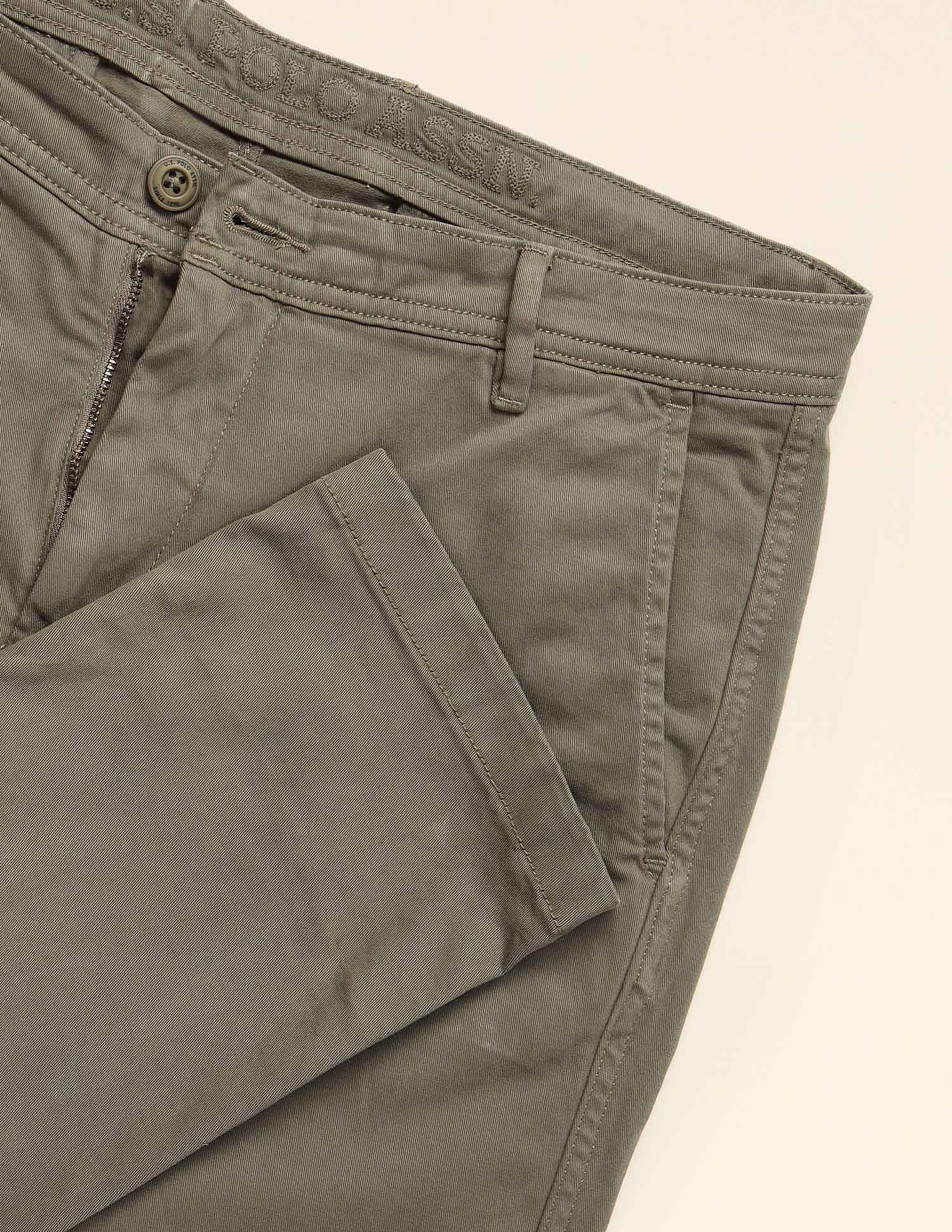 Austin Slim Fit Twill Trousers Olive - U.S. Polo Assn. India | Large