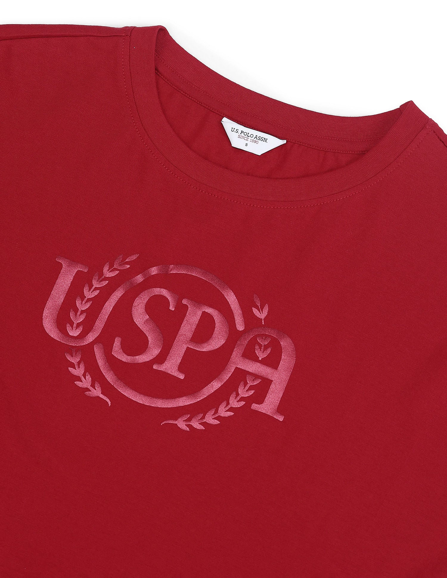 Extended Shoulder Satin Print T-Shirt Red - U.S. Polo Assn. India | Large