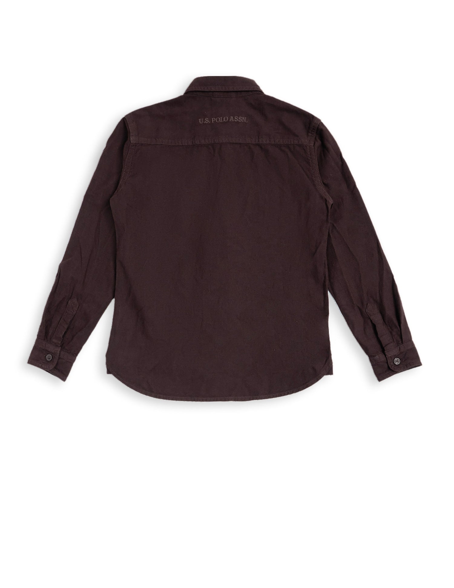 Boys Regular Fit Solid Shirt Choco - U.S. POLO ASSN. | Large