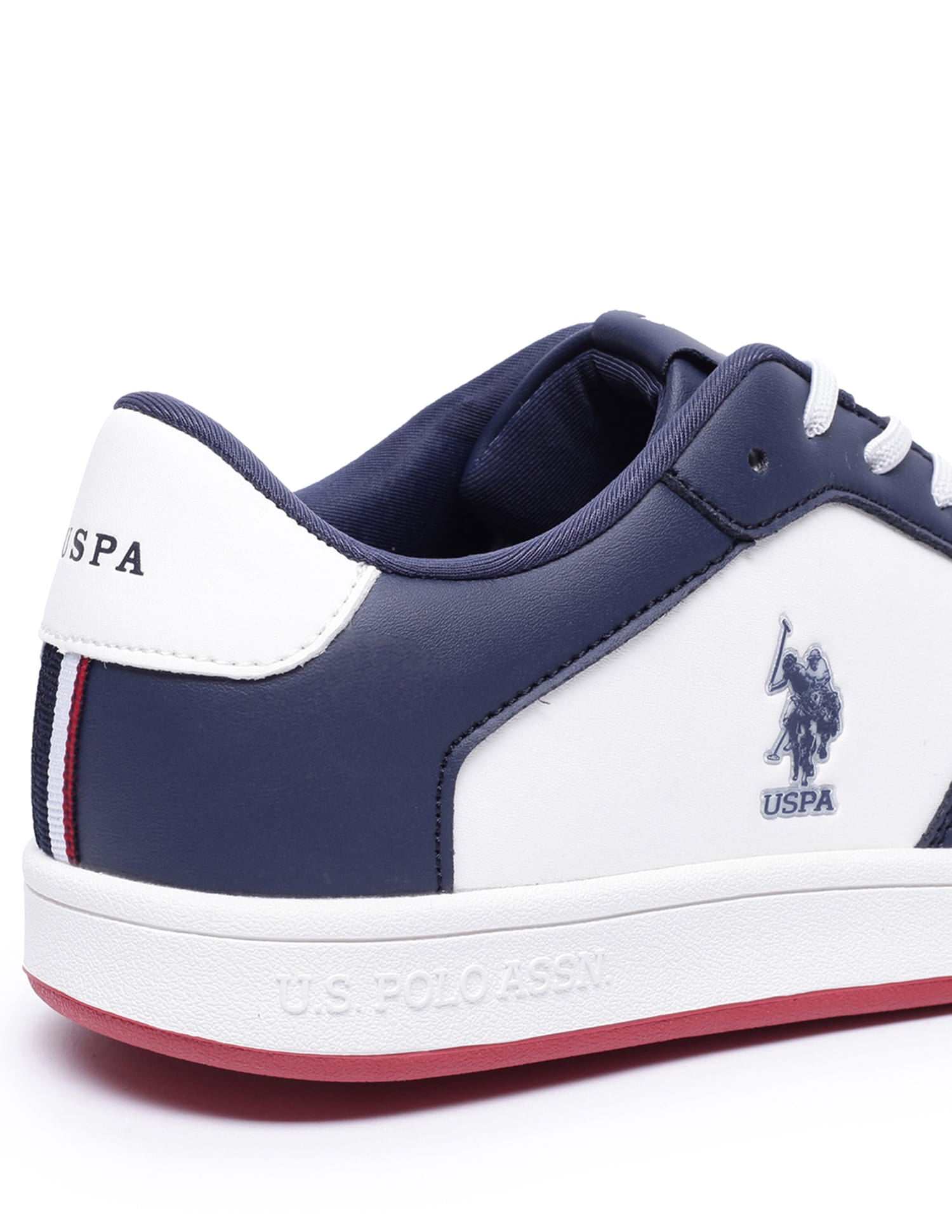 Colour Block Perforated Rein Sneakers Dark Blue and White - U.S. Polo Assn. India | Large