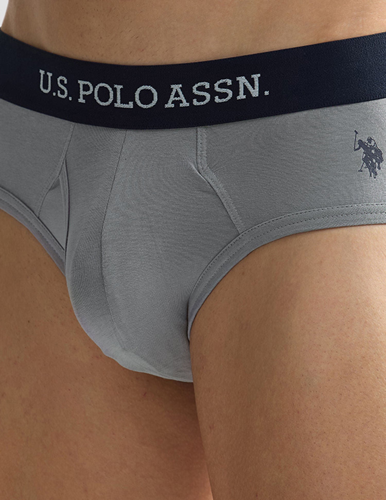Elasticized Waist OEB11 Briefs - Pack Of 2 Weathervane and Grey Melange - U.S. POLO ASSN. | Large