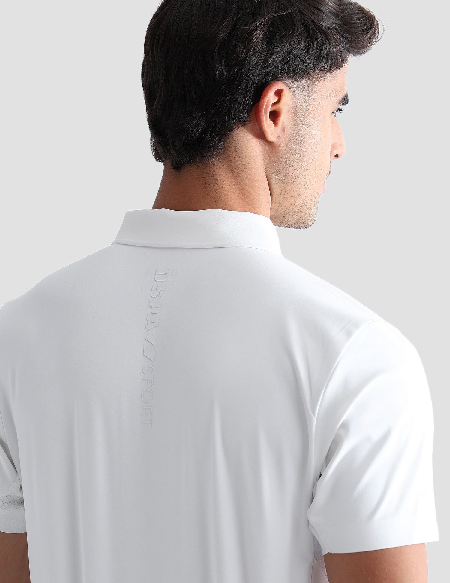 Slim Fit Solid Active Polo Shirt Off White - U.S. POLO ASSN. | Large