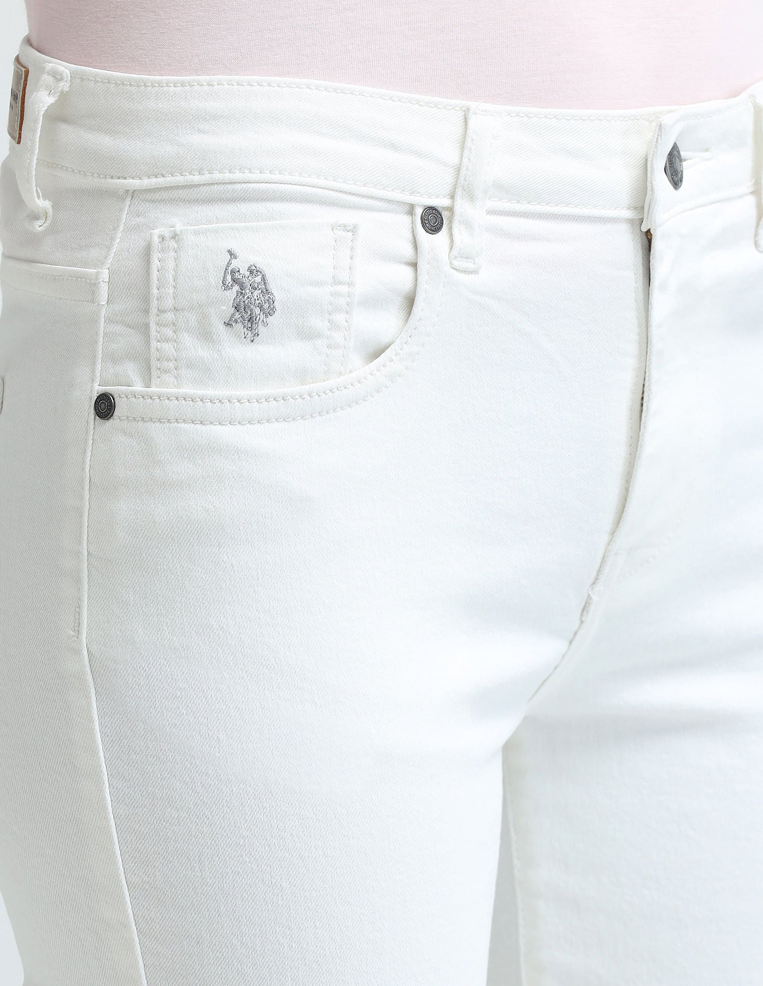 Slim Fit White Jeans White - U.S. POLO ASSN. | Large