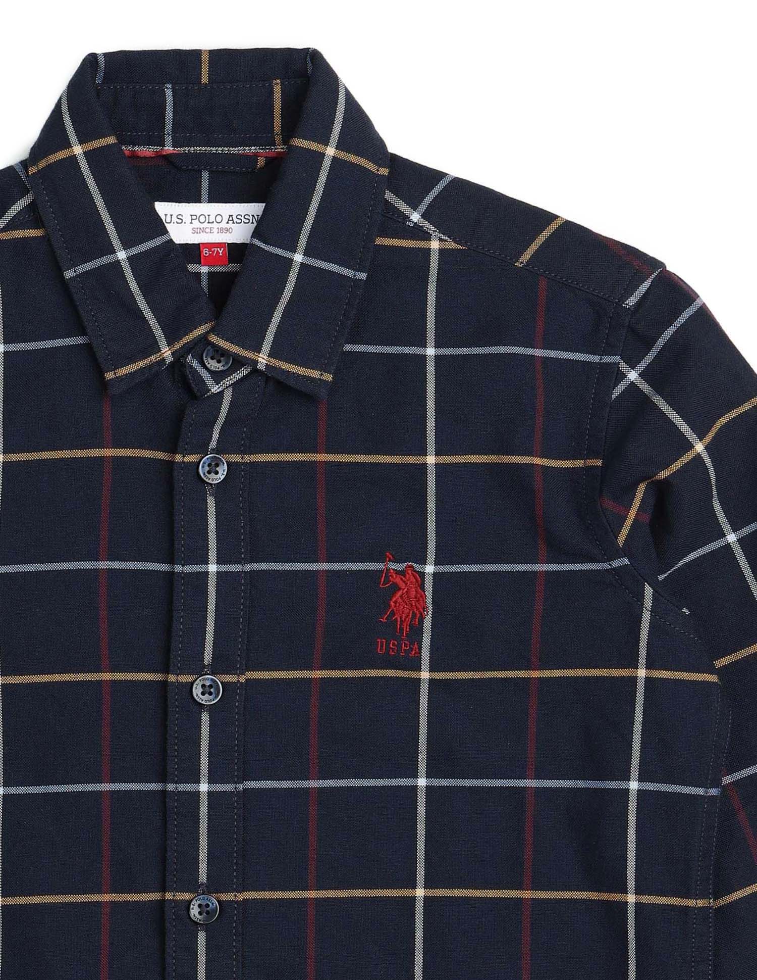 Boys All Over Printed Oxford Shirt Navy - U.S. POLO ASSN. | Large