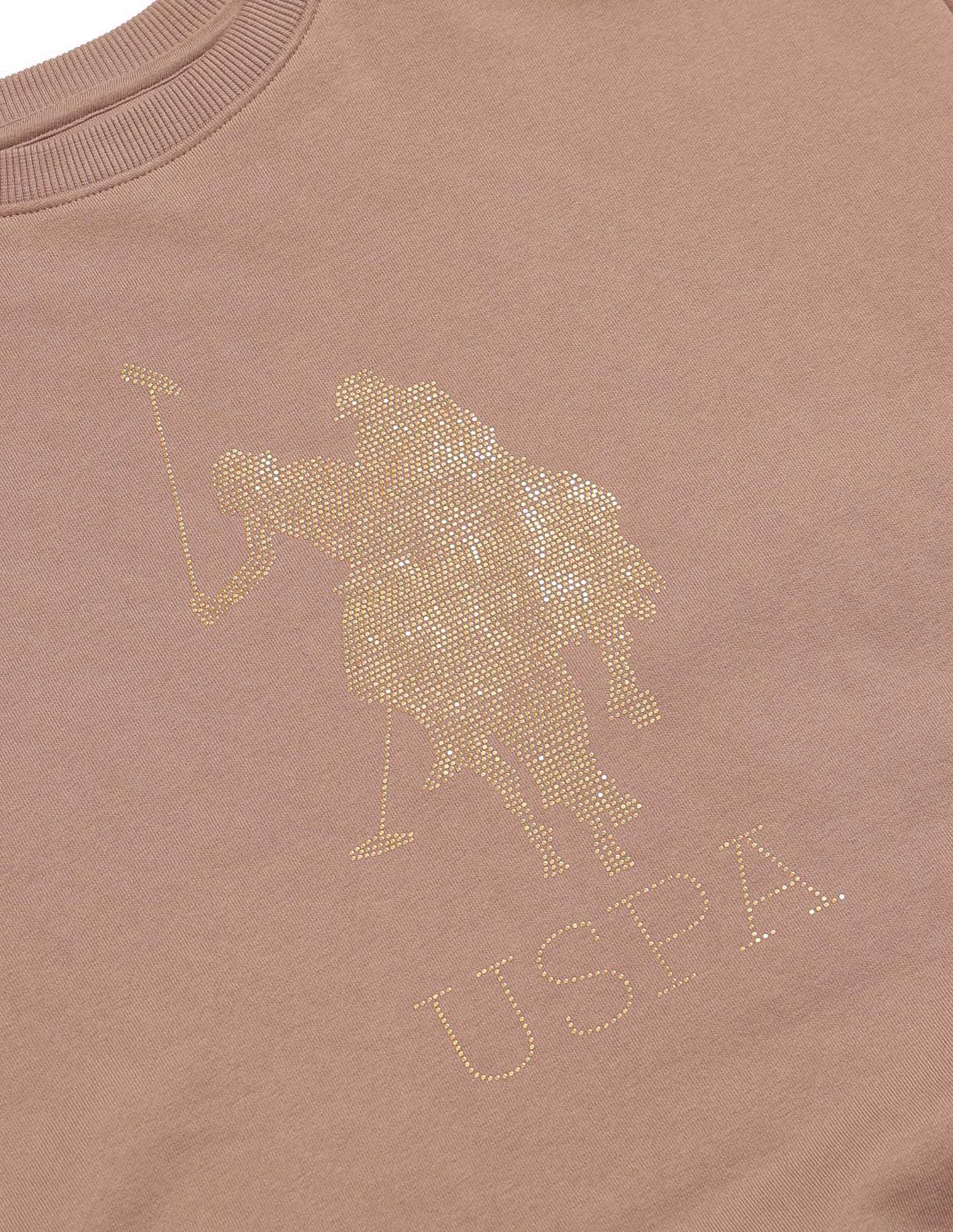 Drop Shoulder Brand Printed Sweatshirt Brown - U.S. POLO ASSN. | Large