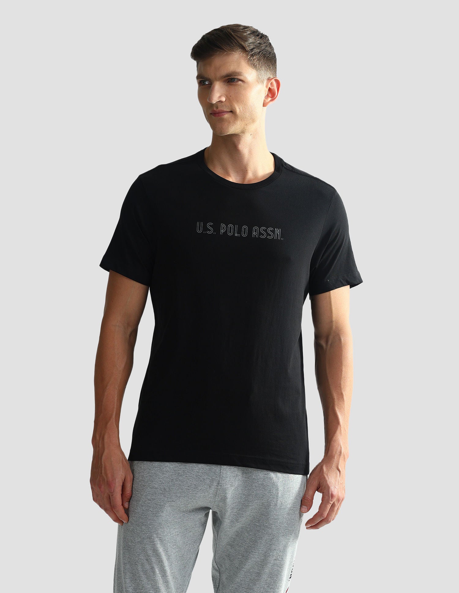 Brand Print Cotton OEE03 Lounge T-Shirt - Pack Of 2 Navy and Dk Green - U.S. POLO ASSN. | Large