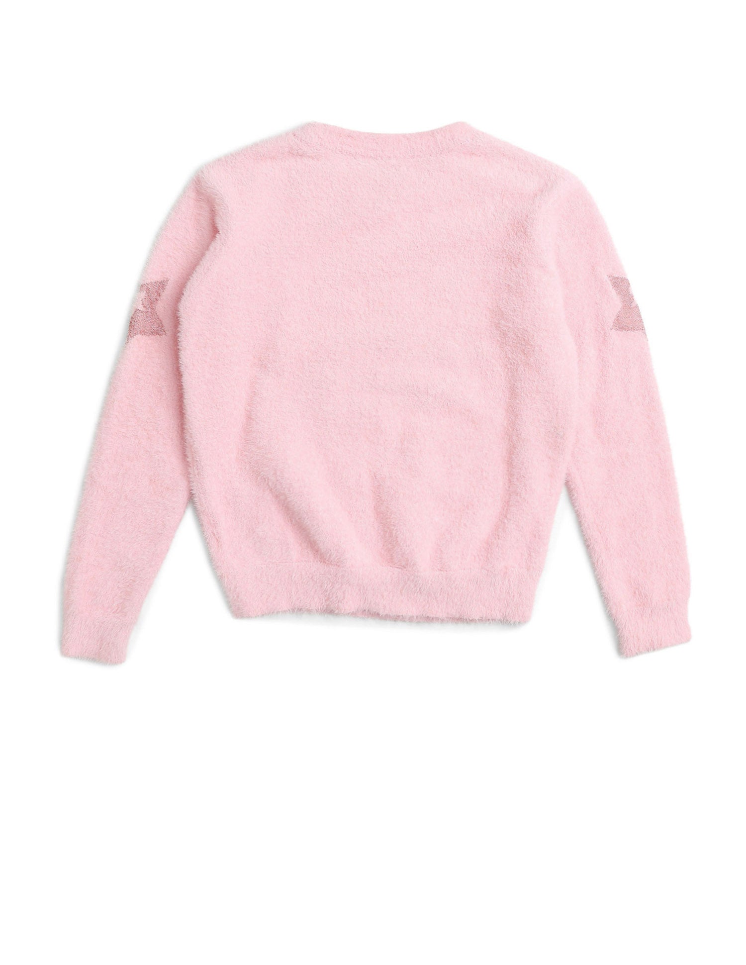 Girls Patterned Knit Pullover Sweater Pink - U.S. POLO ASSN. | Large