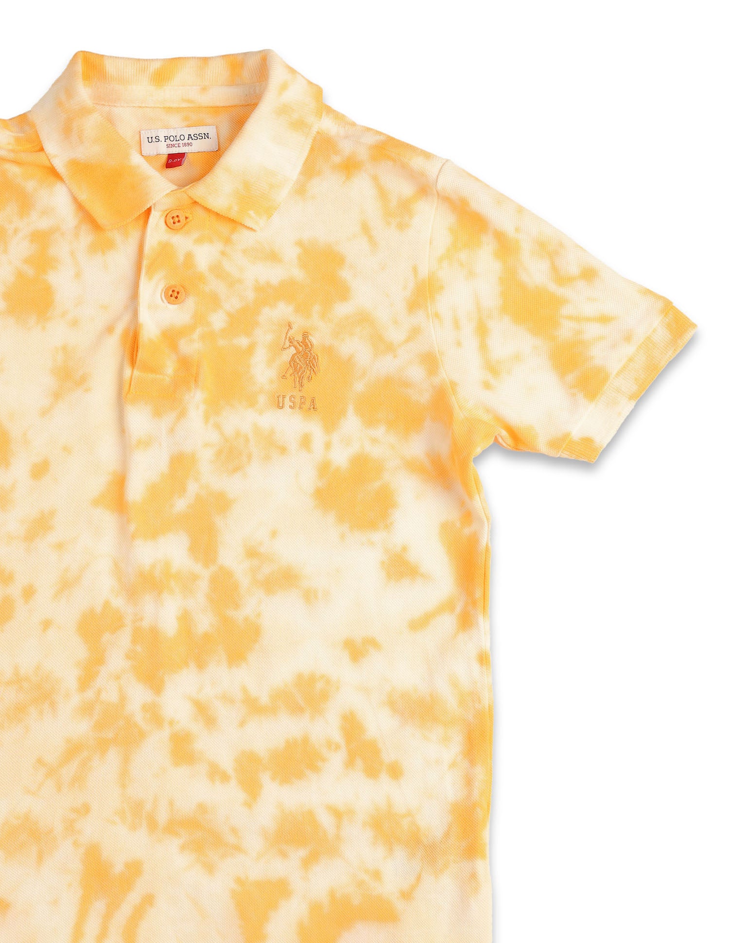 Boys Dyed Pure Cotton Polo Shirt Orange - U.S. POLO ASSN. | Large