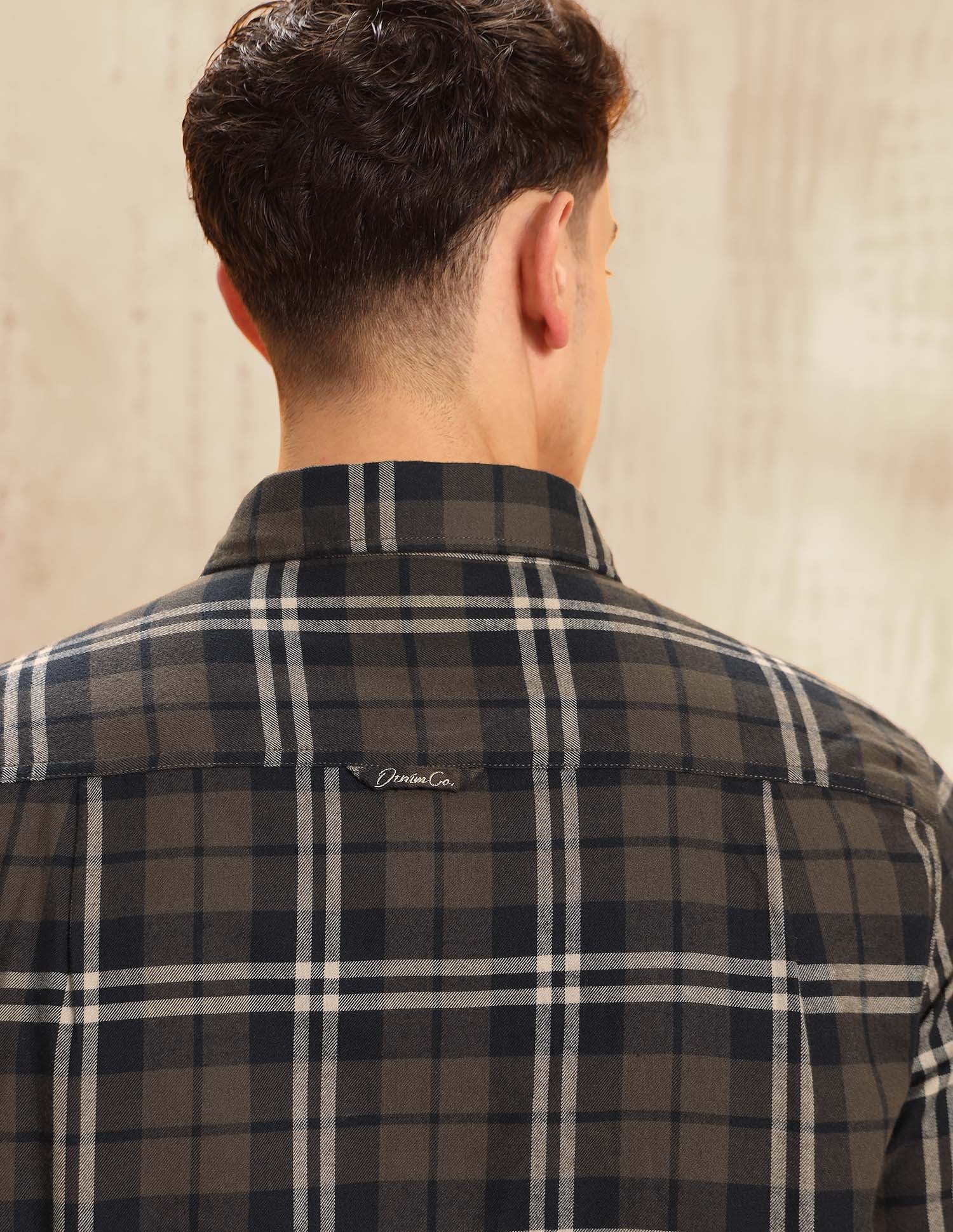 Tartan Checked Regular Fit Shirt Dark Brown - U.S. POLO ASSN. | Large