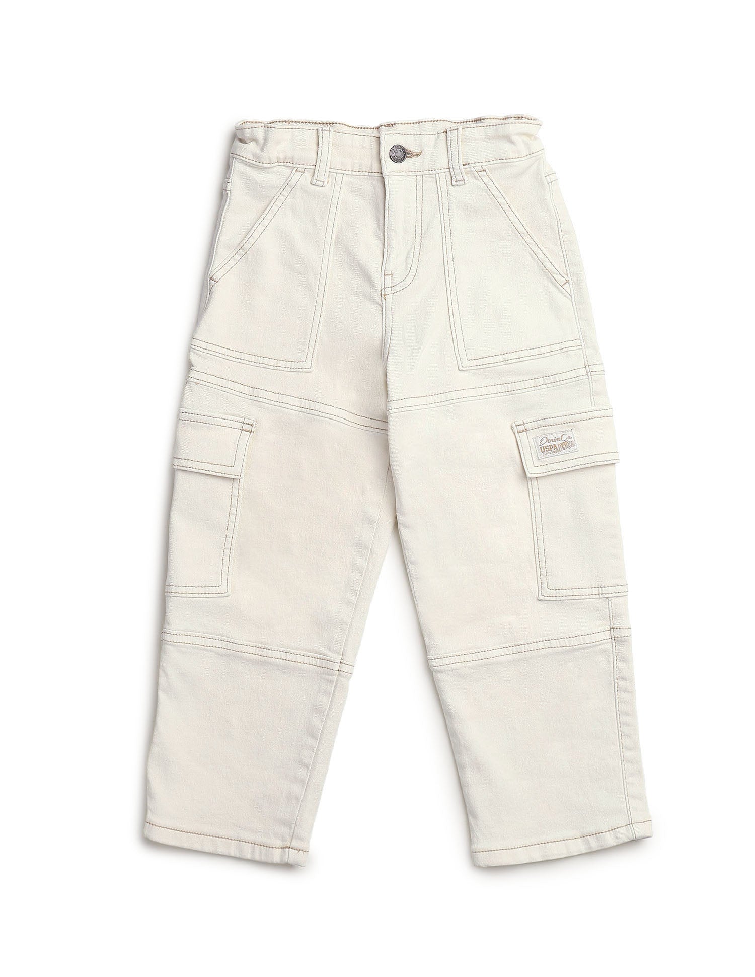 Boys Relaxed Fit Mid Rise Jeans White - U.S. POLO ASSN. | Large