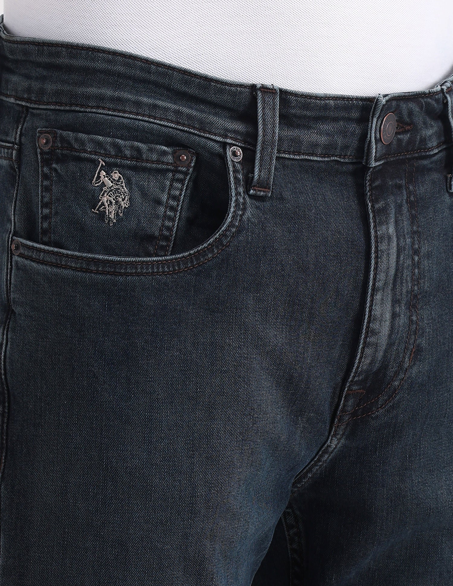Slim Straight Fit Blue Jeans Dark-Blue - U.S. POLO ASSN. | Large