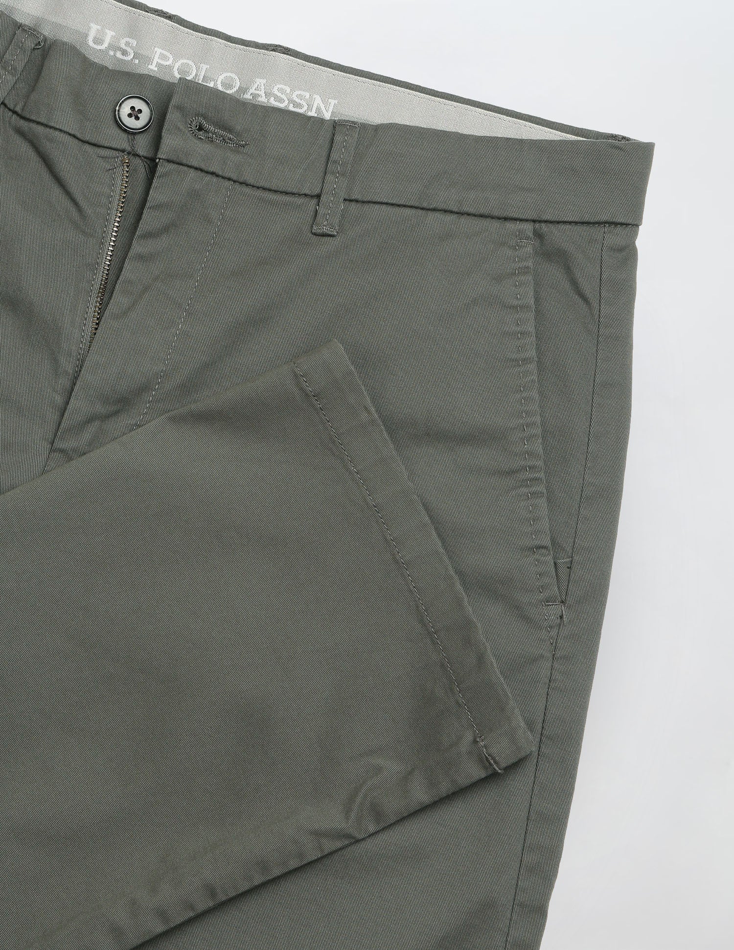 Satin Straight Fit Trousers Olive - U.S. Polo Assn. India | Large