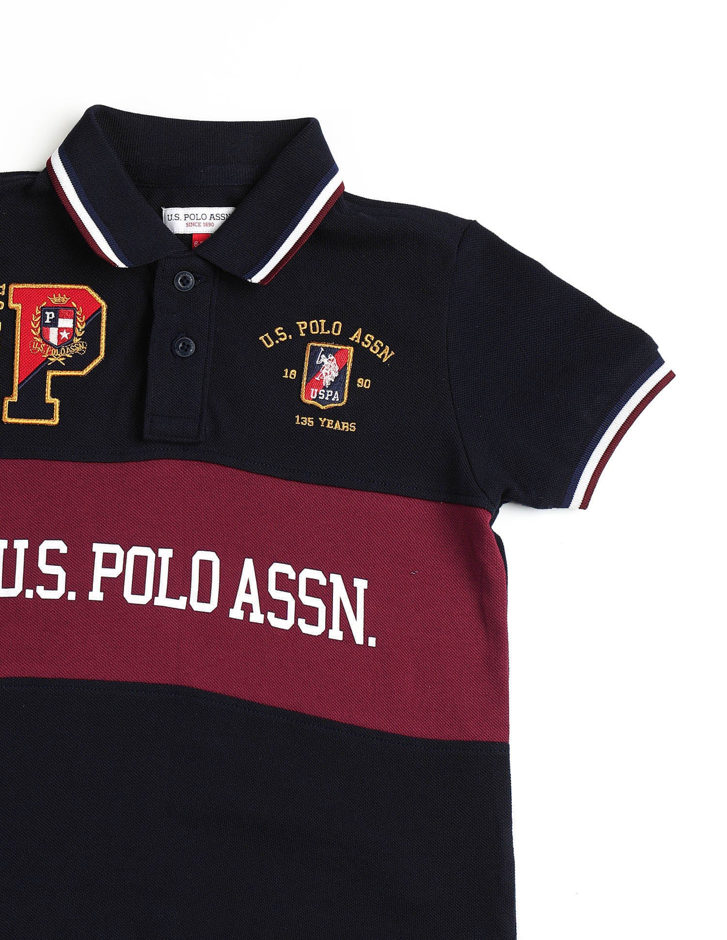 Boys Graphic Brand Printed Polo Shirt Navy - U.S. POLO ASSN. | Large