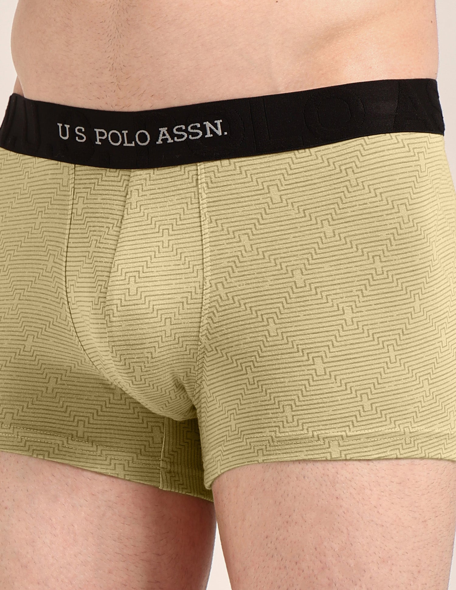 Printed Cotton Stretch Essential OET23 Trunk - Pack Of 2 Bistro Green/Pale Olive Green - U.S. Polo Assn. India | Large