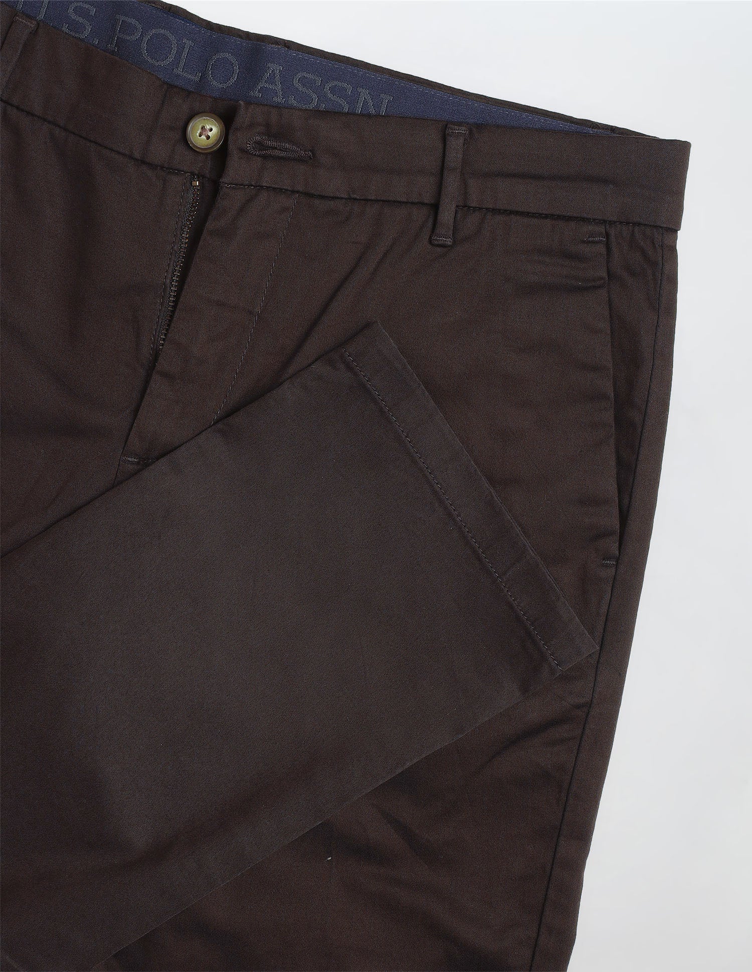 Super Slim Fit Satin Trousers Brown - U.S. Polo Assn. India | Large
