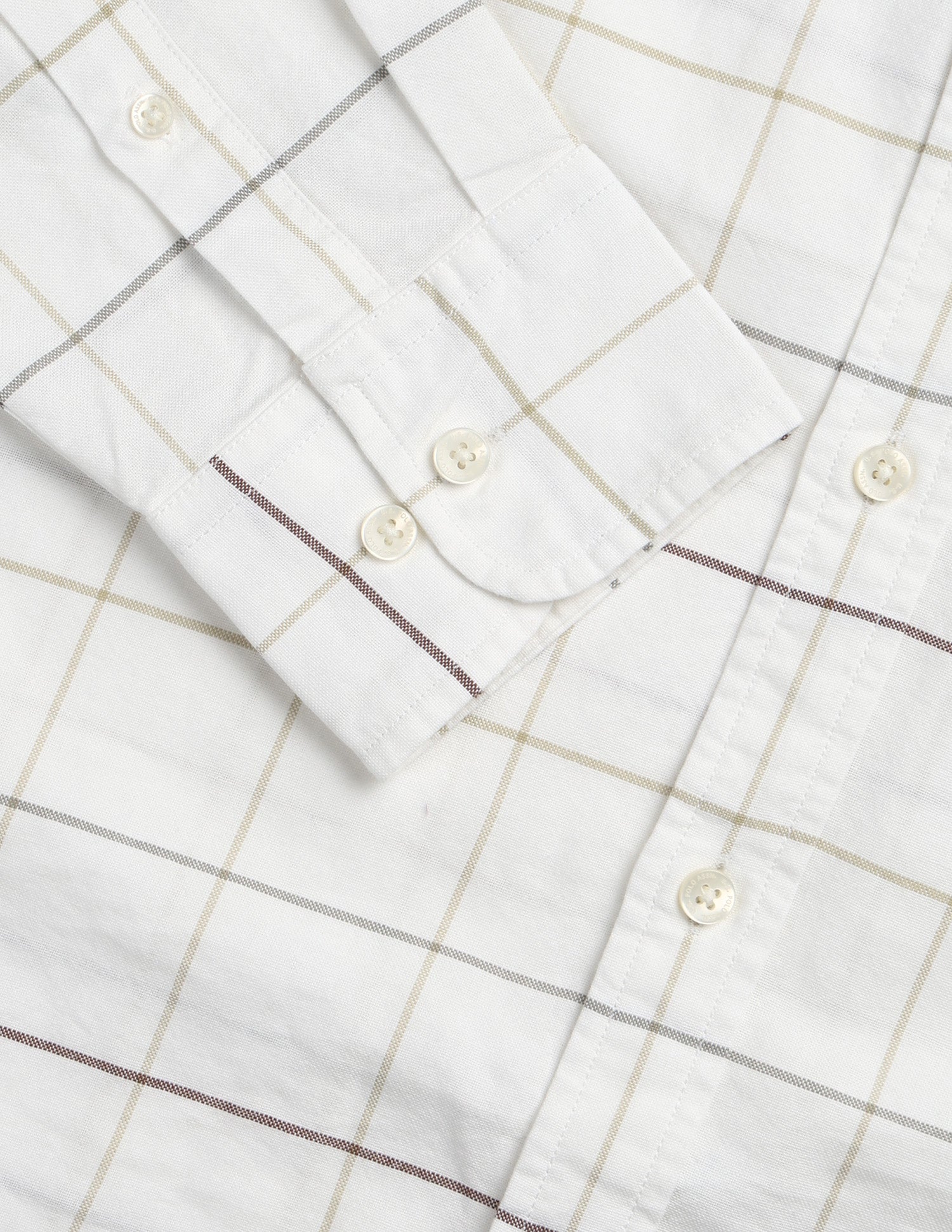 Windowpane Checked Oxford Shirt Beige - U.S. Polo Assn. India | Large