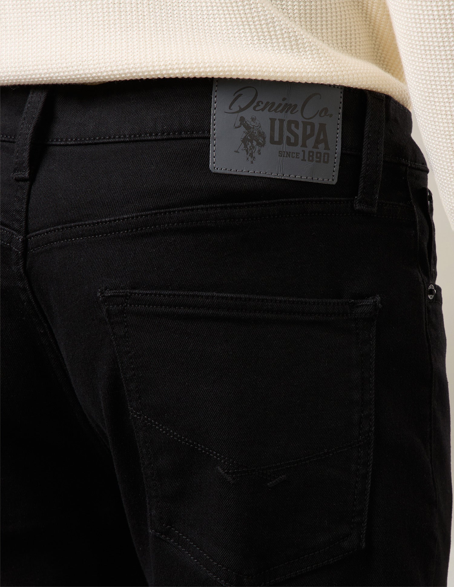 Harold Slim Straight Fit Black Jeans Black - U.S. Polo Assn. India | Large