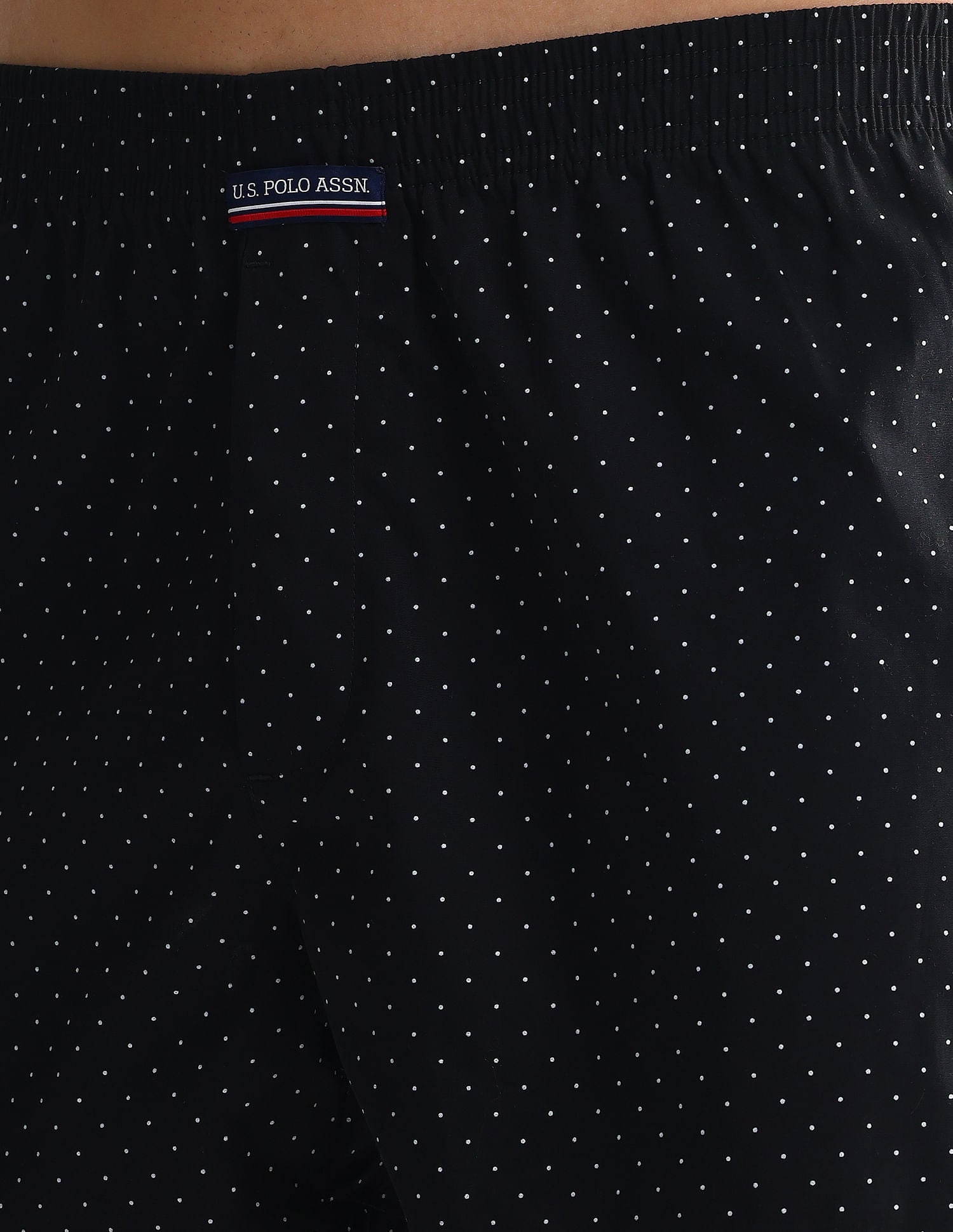 Mid Rise Solid OEX05 Shorts - Pack Of 2 Polka Dot Black And Black - U.S. POLO ASSN. | Large