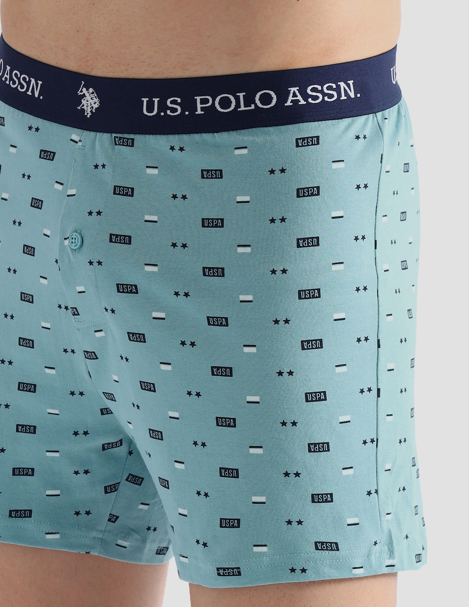 Comfort Regular Fit Solid OEX09 Boxers - Pack of 2 Nile Blue and Moonlight Blue - U.S. POLO ASSN. | Large
