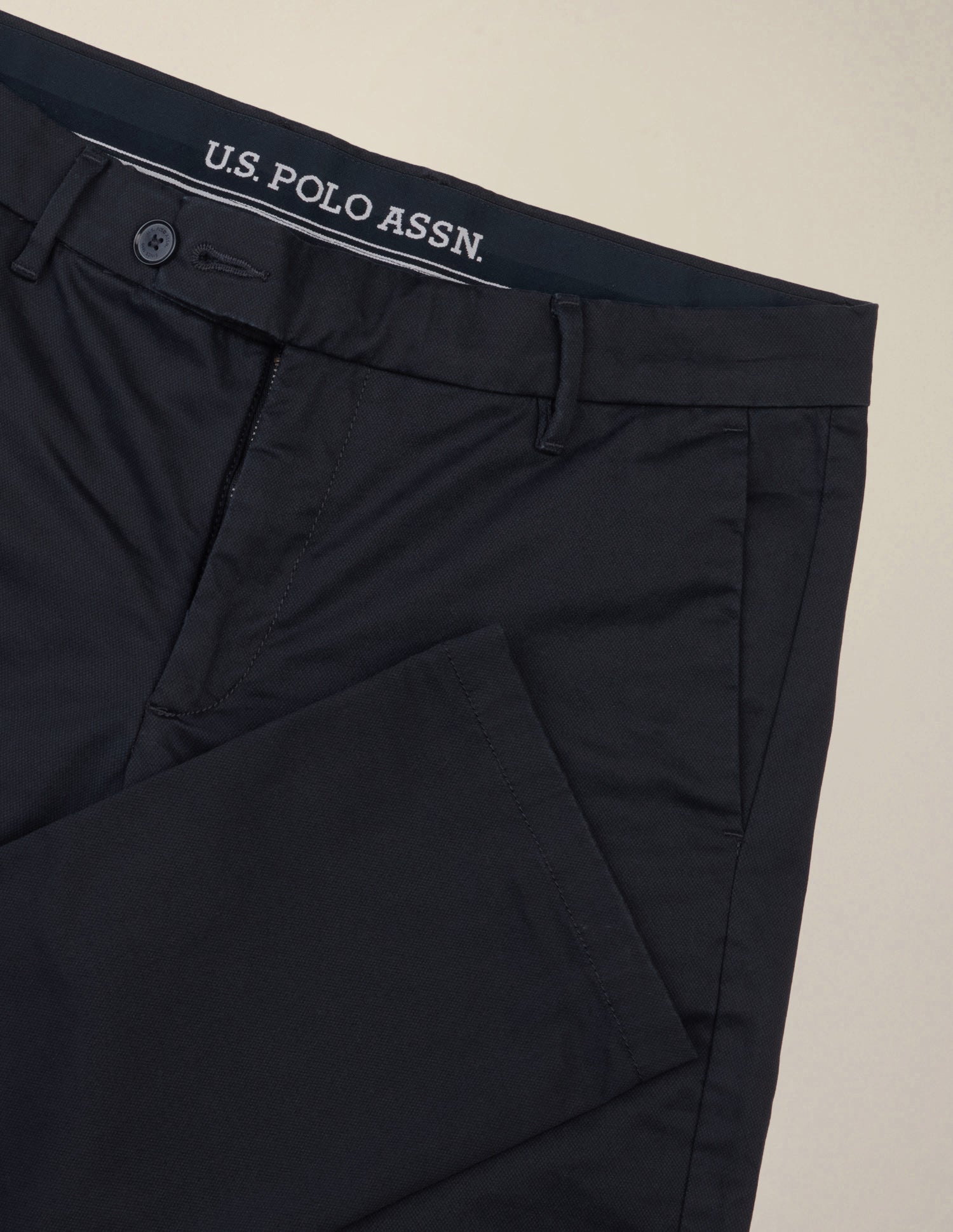 Textured Satin Trousers Dark Navy - U.S. Polo Assn. India | Large