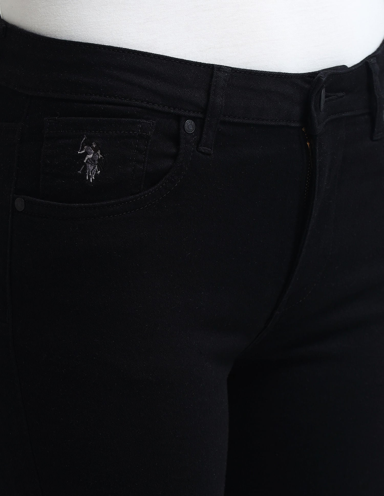 Skinny Bootcut Fit Black Jeans Black - U.S. Polo Assn. India | Large