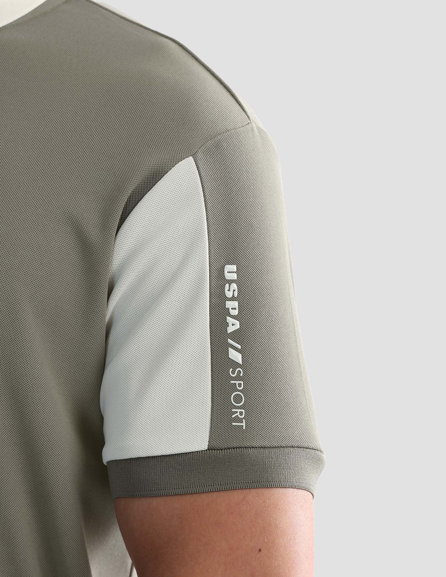 Solid Slim Fit Active Polo Shirt Light Olive - U.S. POLO ASSN. | Large