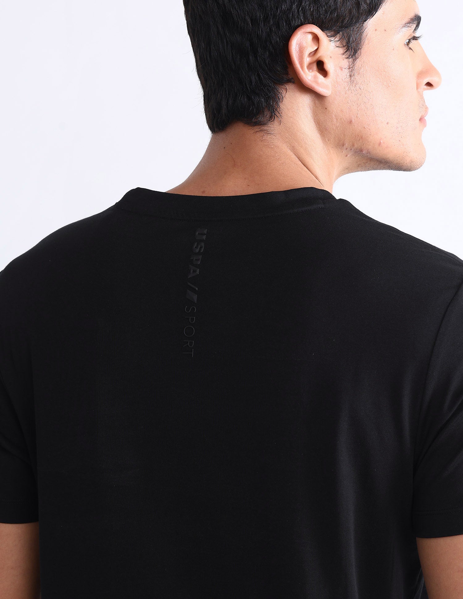 Brand Printed Slim Fit T-Shirt Black - U.S. Polo Assn. India | Large