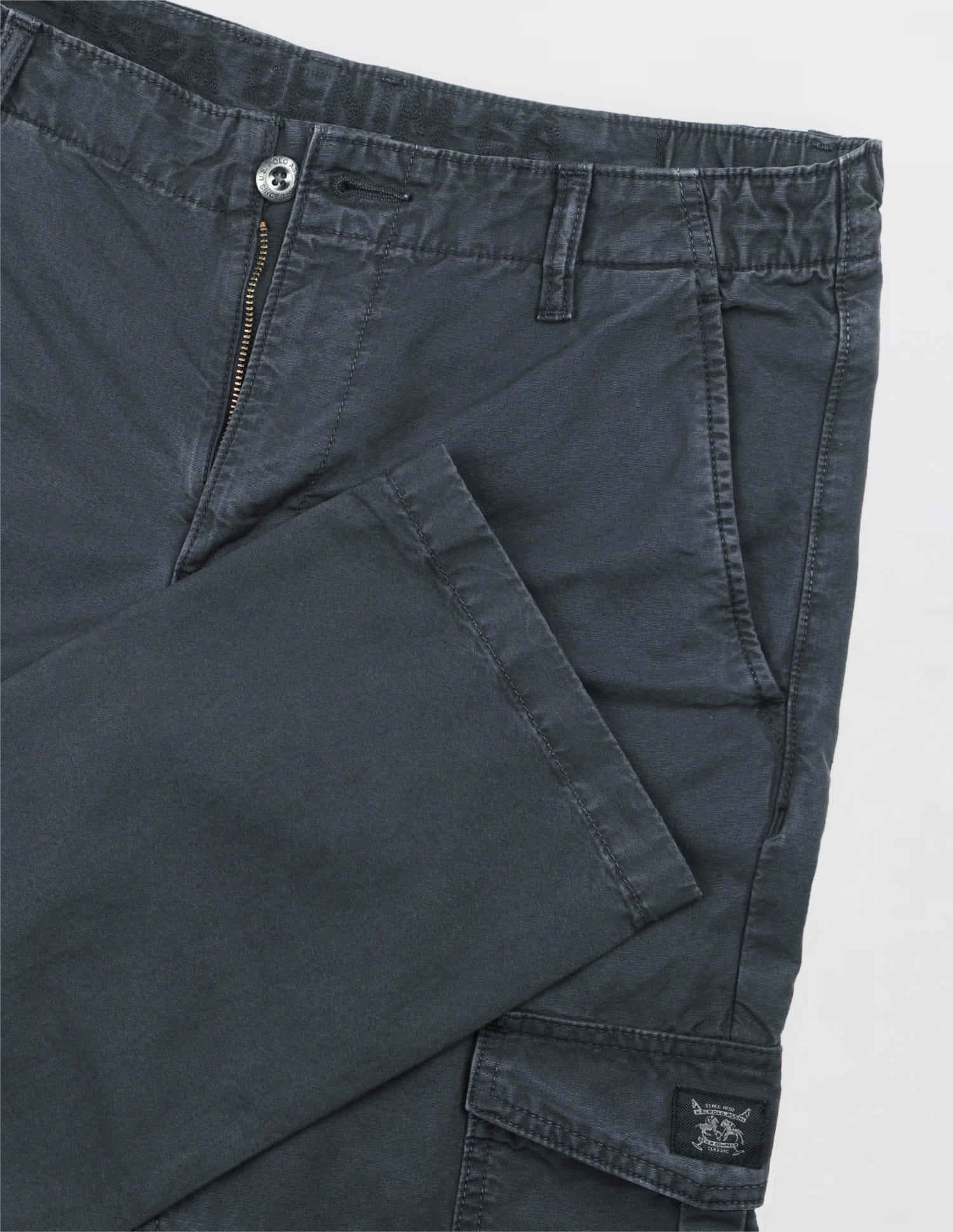 Solid Straight Fit Trousers Grey - U.S. Polo Assn. India | Large