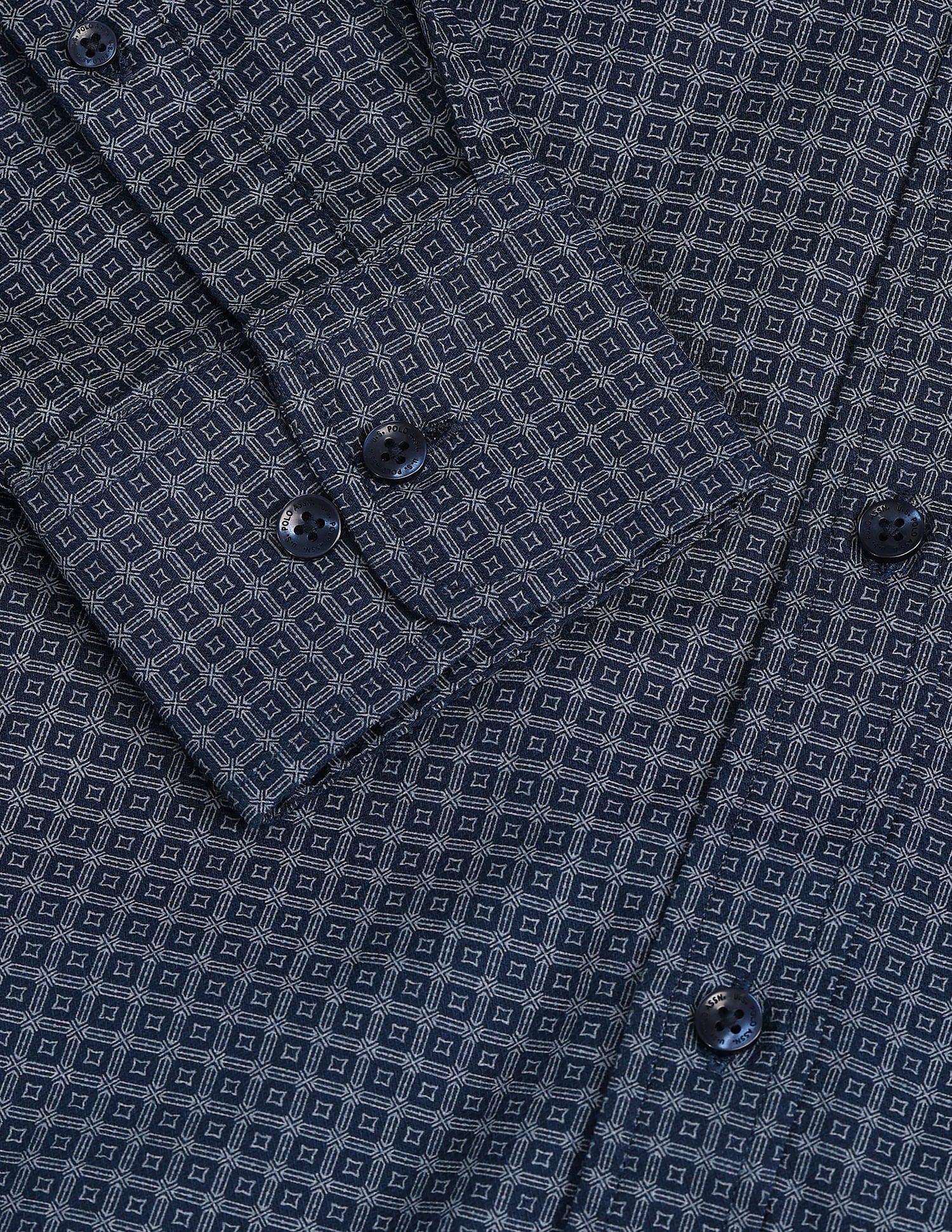 Tailored Fit Printed Shirt Blue - U.S. Polo Assn. India | Large