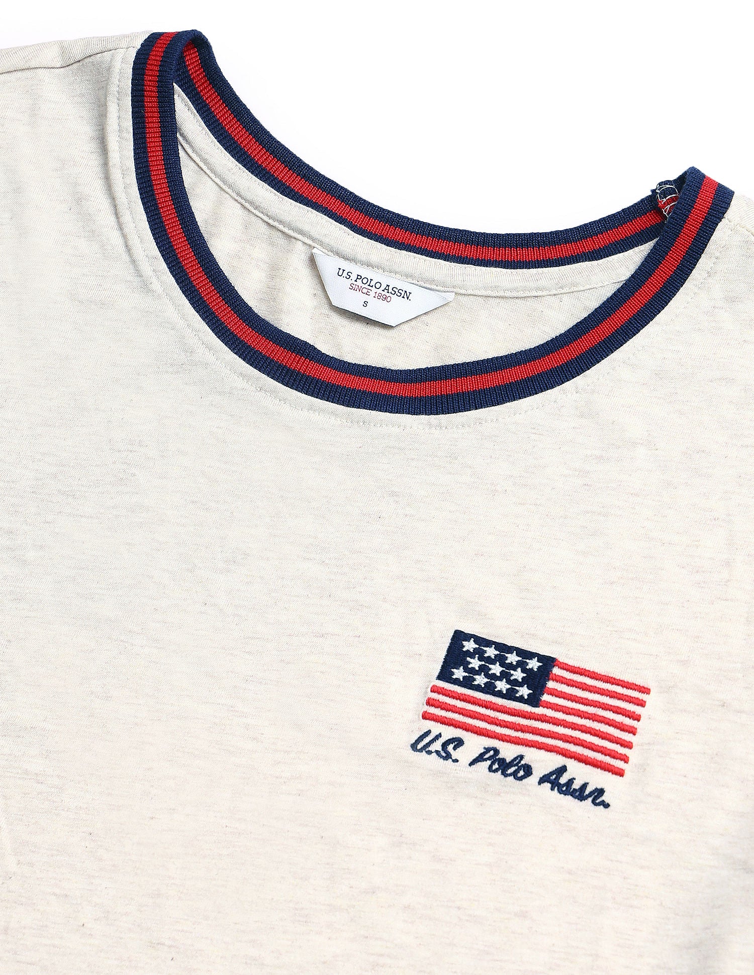 Regular Fit Solid T-Shirt Oat Melange - U.S. POLO ASSN. | Large