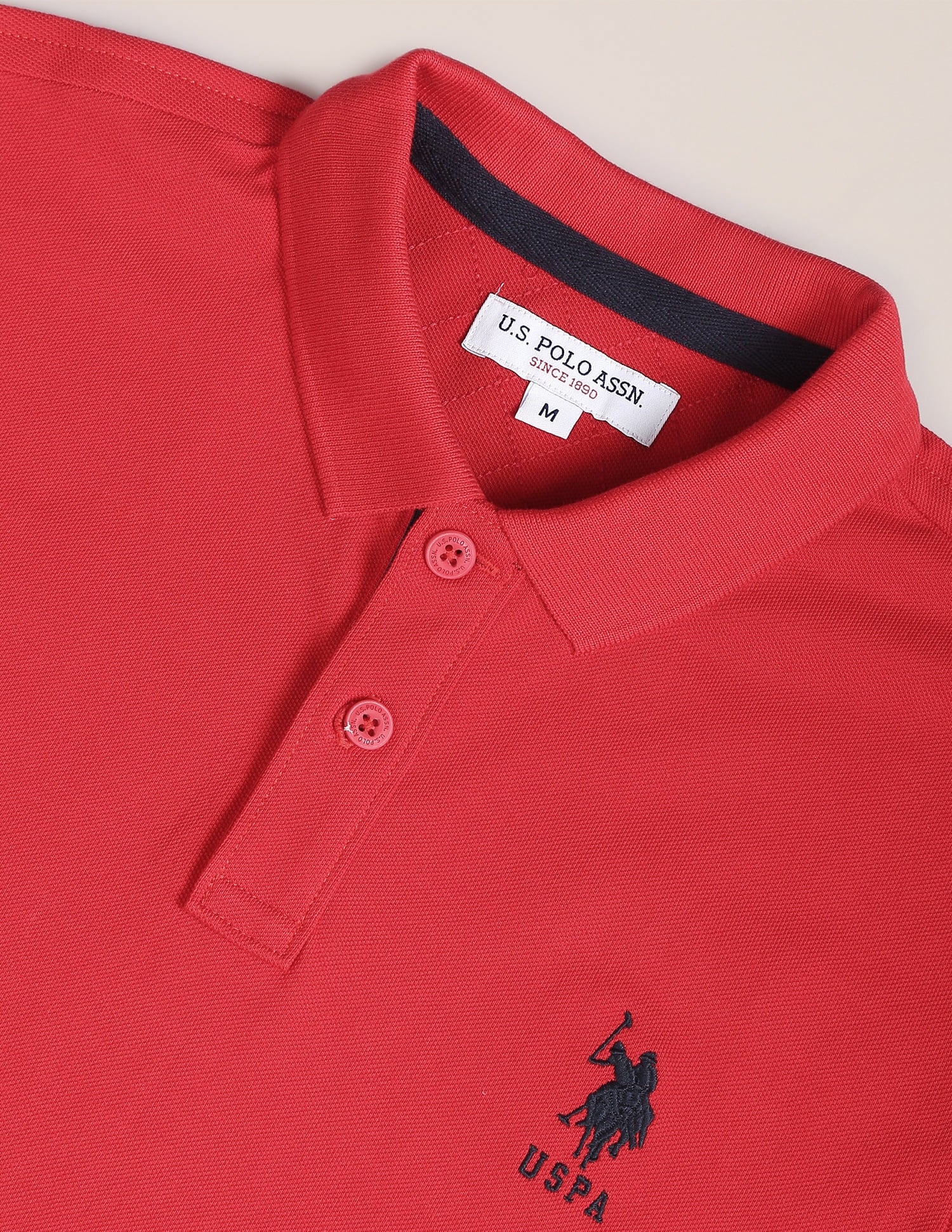 Solid Pique Polo Shirt Red - U.S. Polo Assn. India | Large