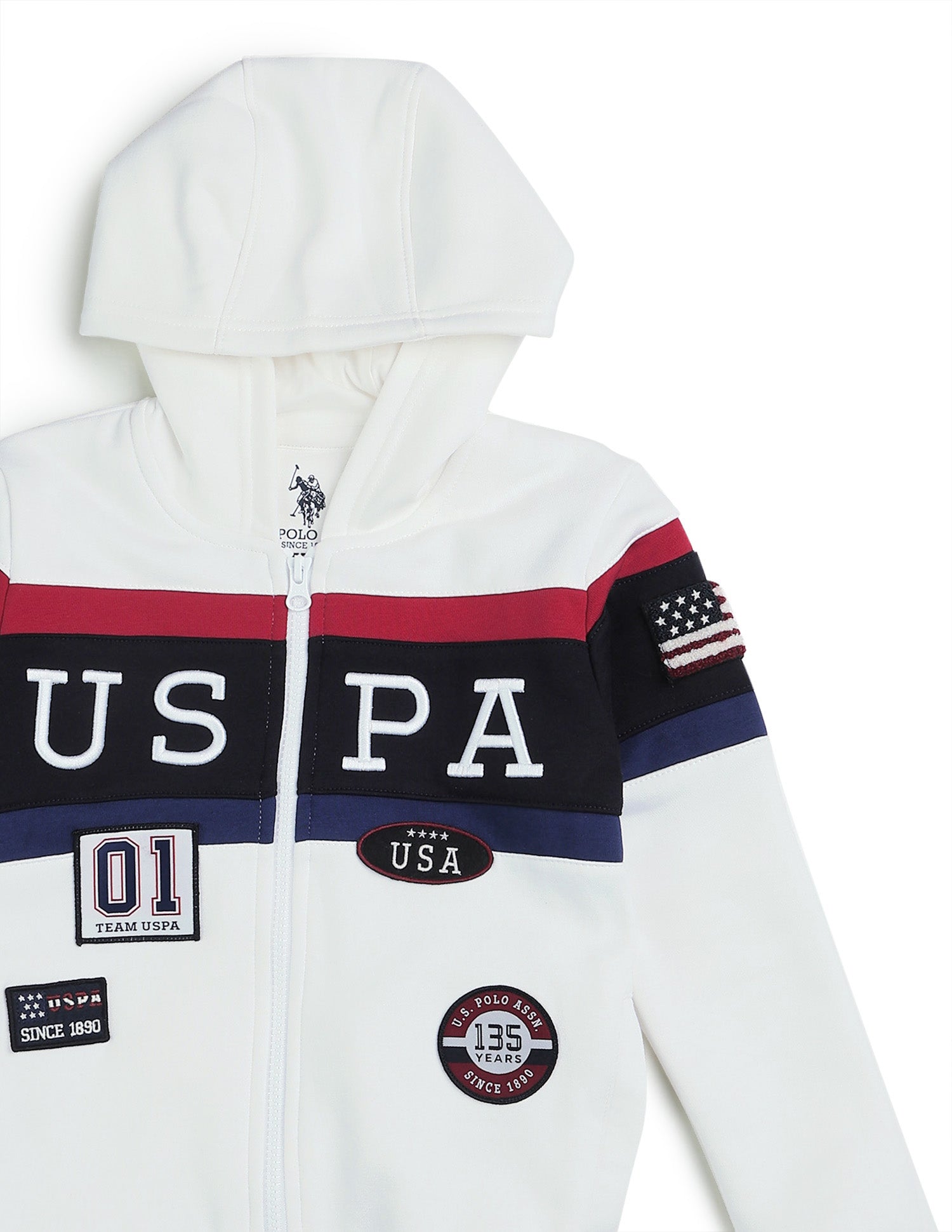 Boys Brand Appliqued Regular Fit Sweatshirt White - U.S. POLO ASSN. | Large