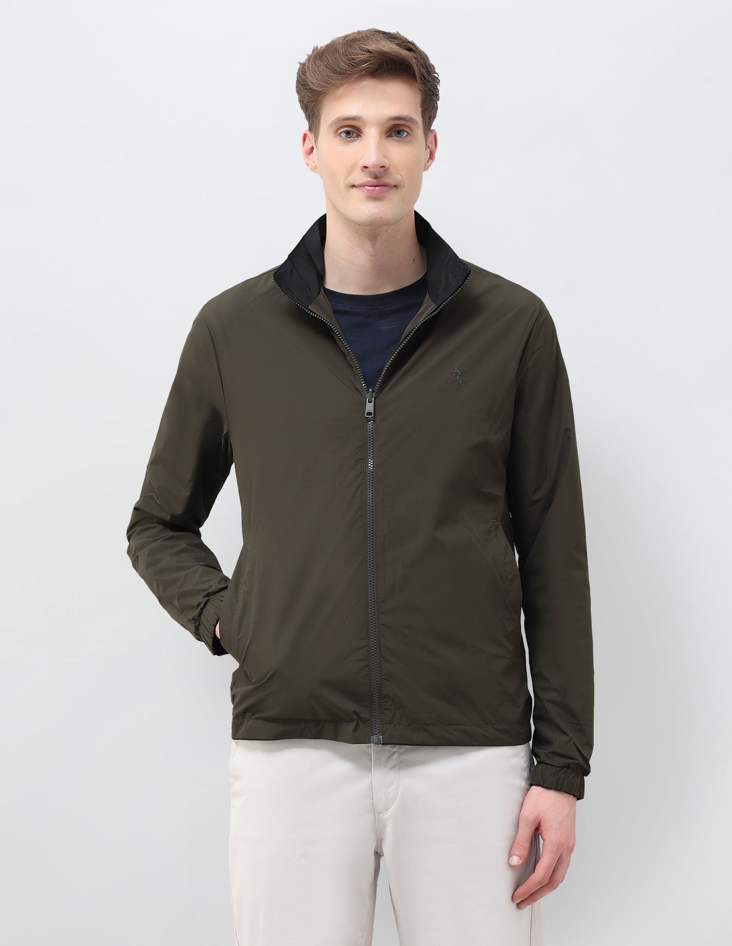 Colour Blocked Windcheater Reversible Jacket Jacket Black - U.S. POLO ASSN. | Large