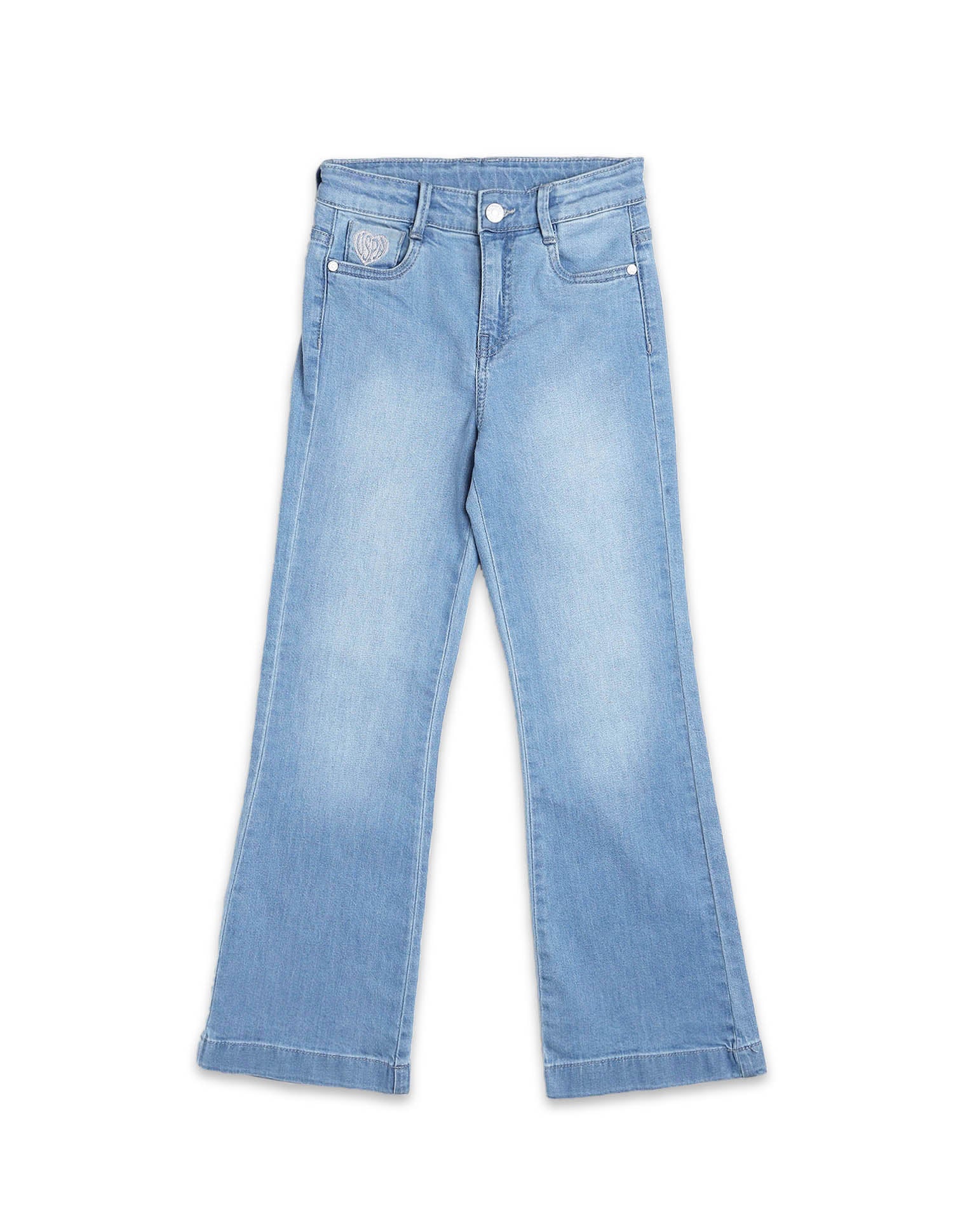 Girls Bootcut Fit Blue Jeans Light Blue - U.S. POLO ASSN. | Large