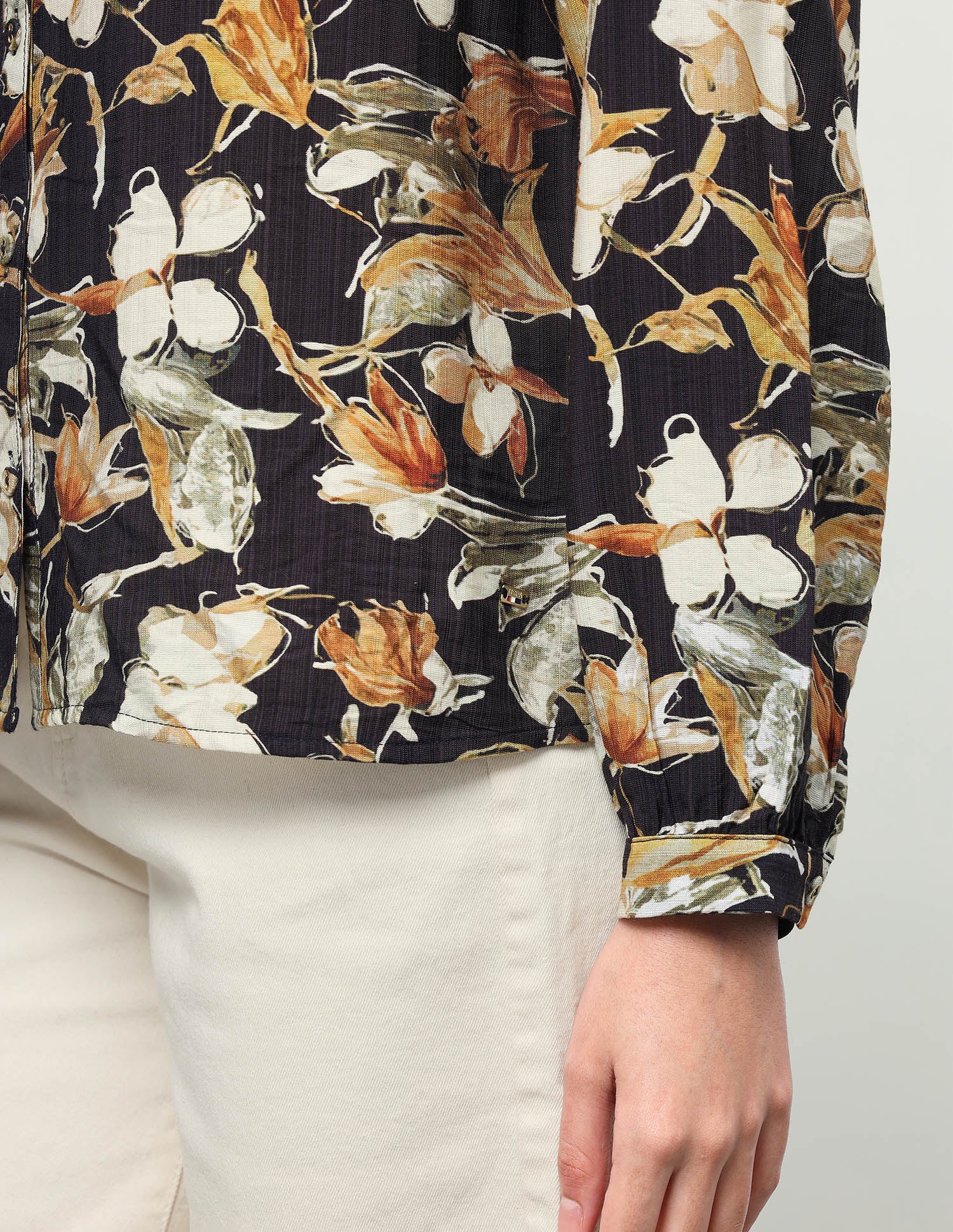 Floral Printed Relaxed Fit Top Black - U.S. Polo Assn. India | Large