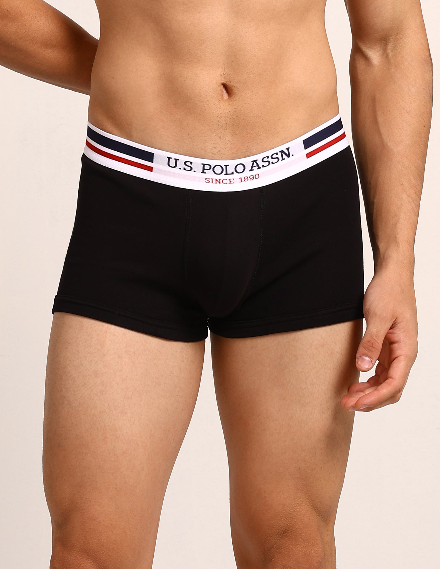 Elastic Waistband Ribbed I641 Trunks - Pack Of 3 Black/Bistro Green/Black - U.S. Polo Assn. India | Large