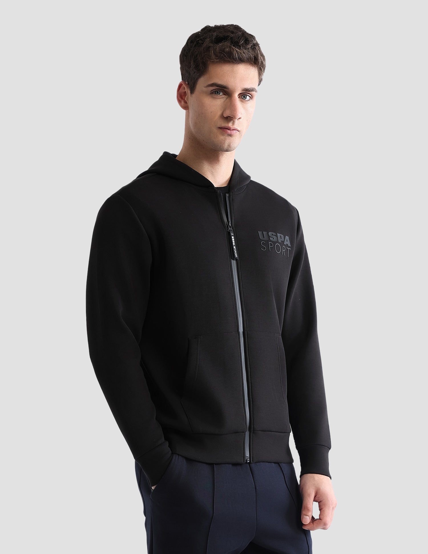 Solid Slim Fit Sweatshirt Black - U.S. POLO ASSN. | Large