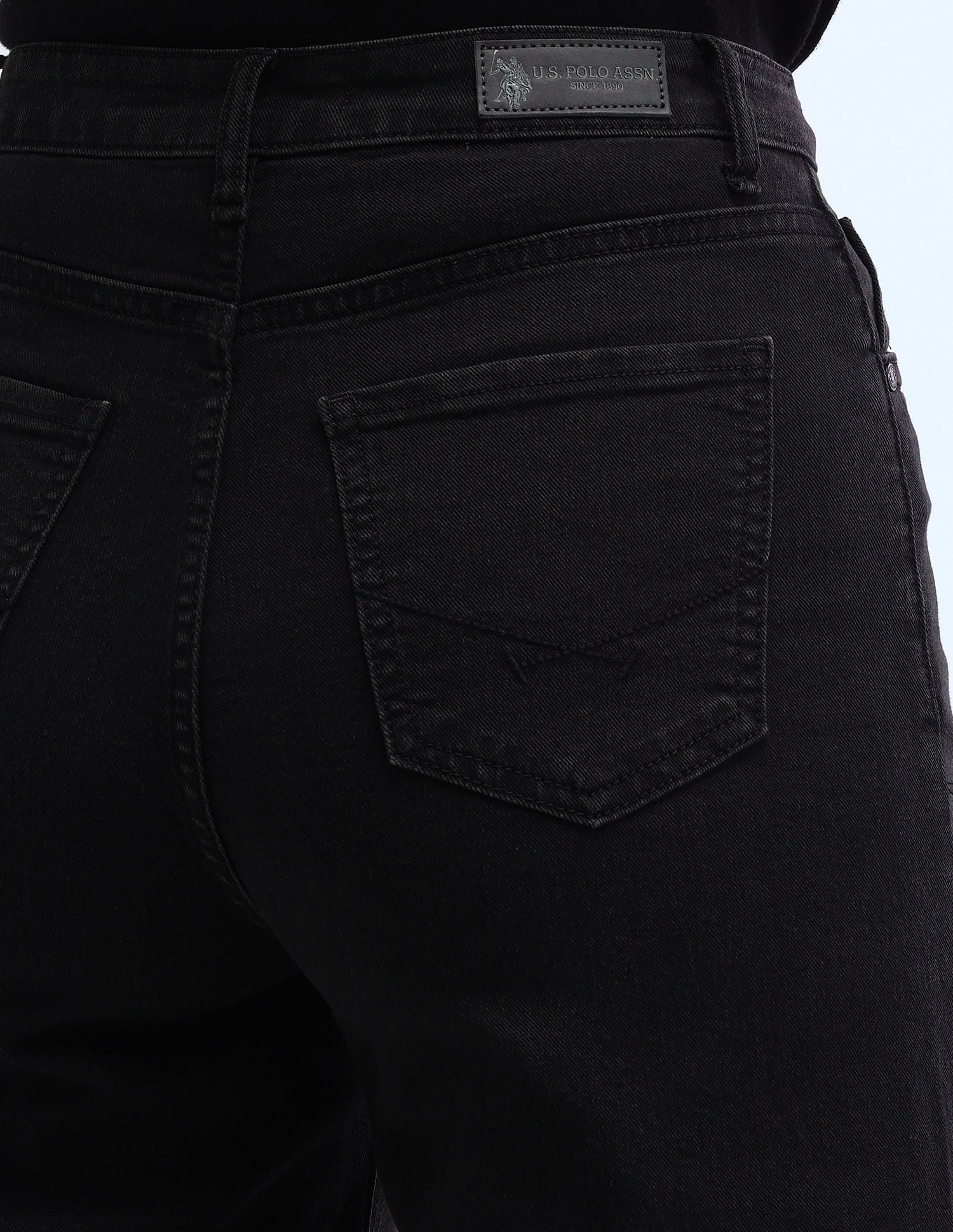 High Rise Stretchable Baggy Jeans Dark Grey - U.S. POLO ASSN. | Large