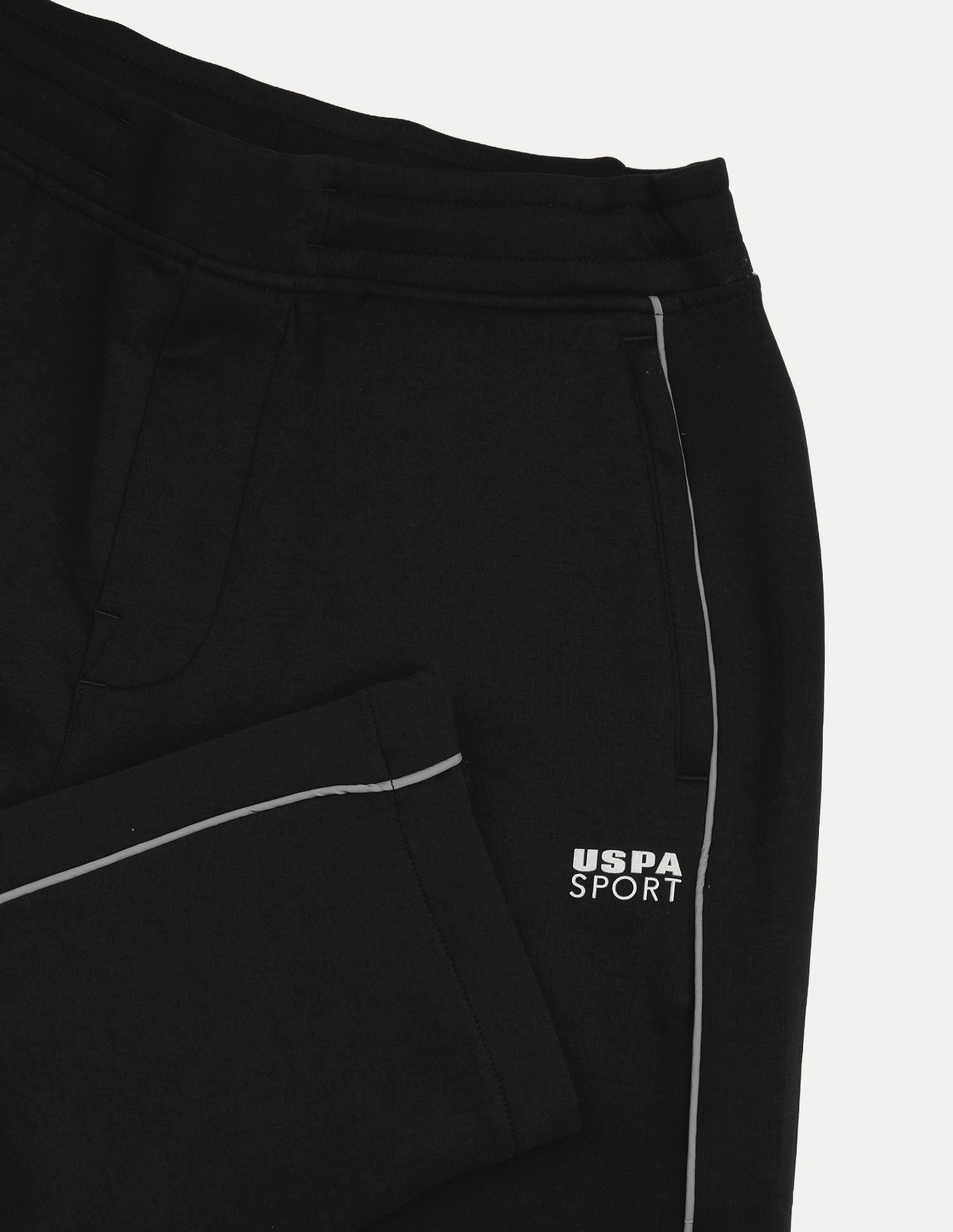 Mid Rise Regular Fit Active Track Pants Black - U.S. Polo Assn. India | Large