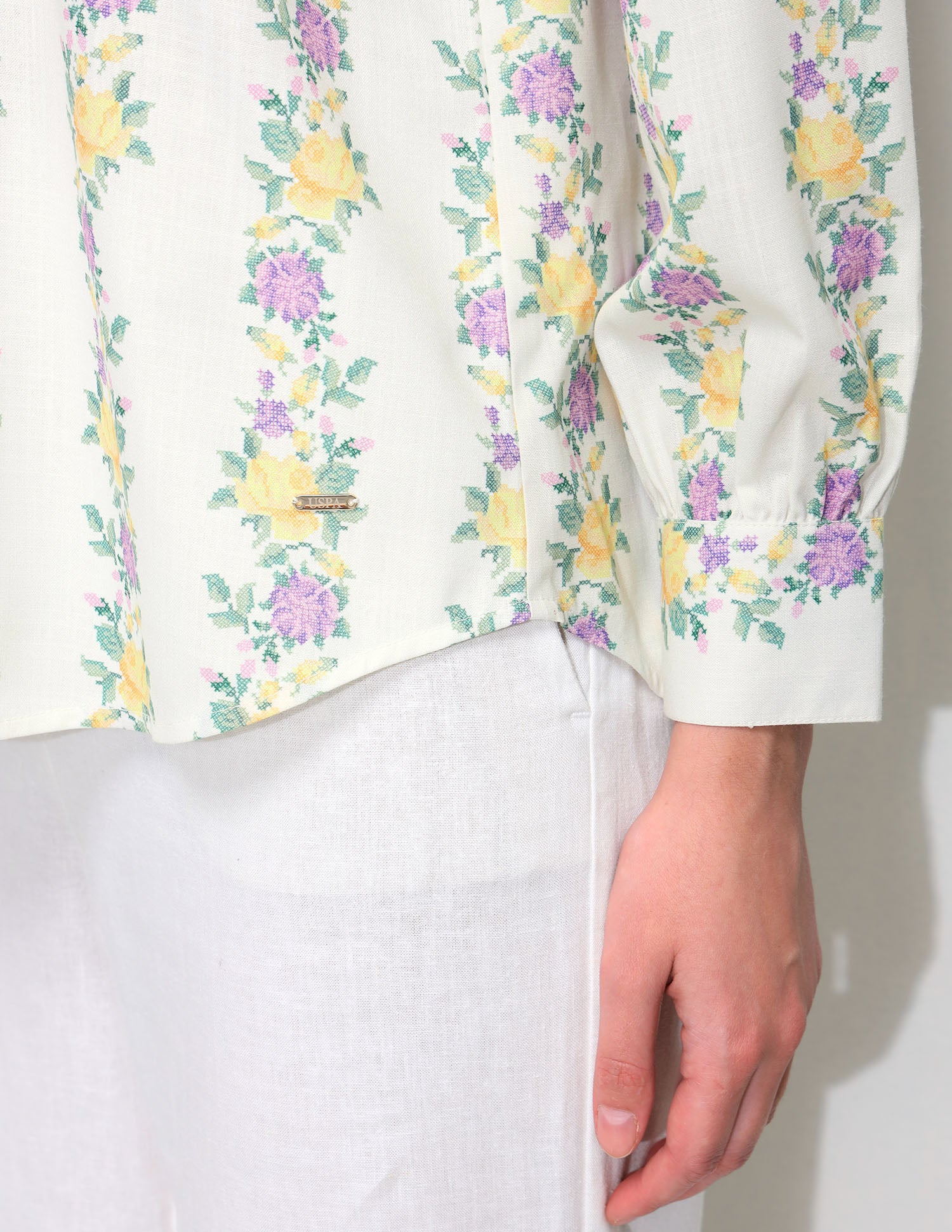 Floral Printed Regular Fit Shirt Off White - U.S. Polo Assn. India | Large