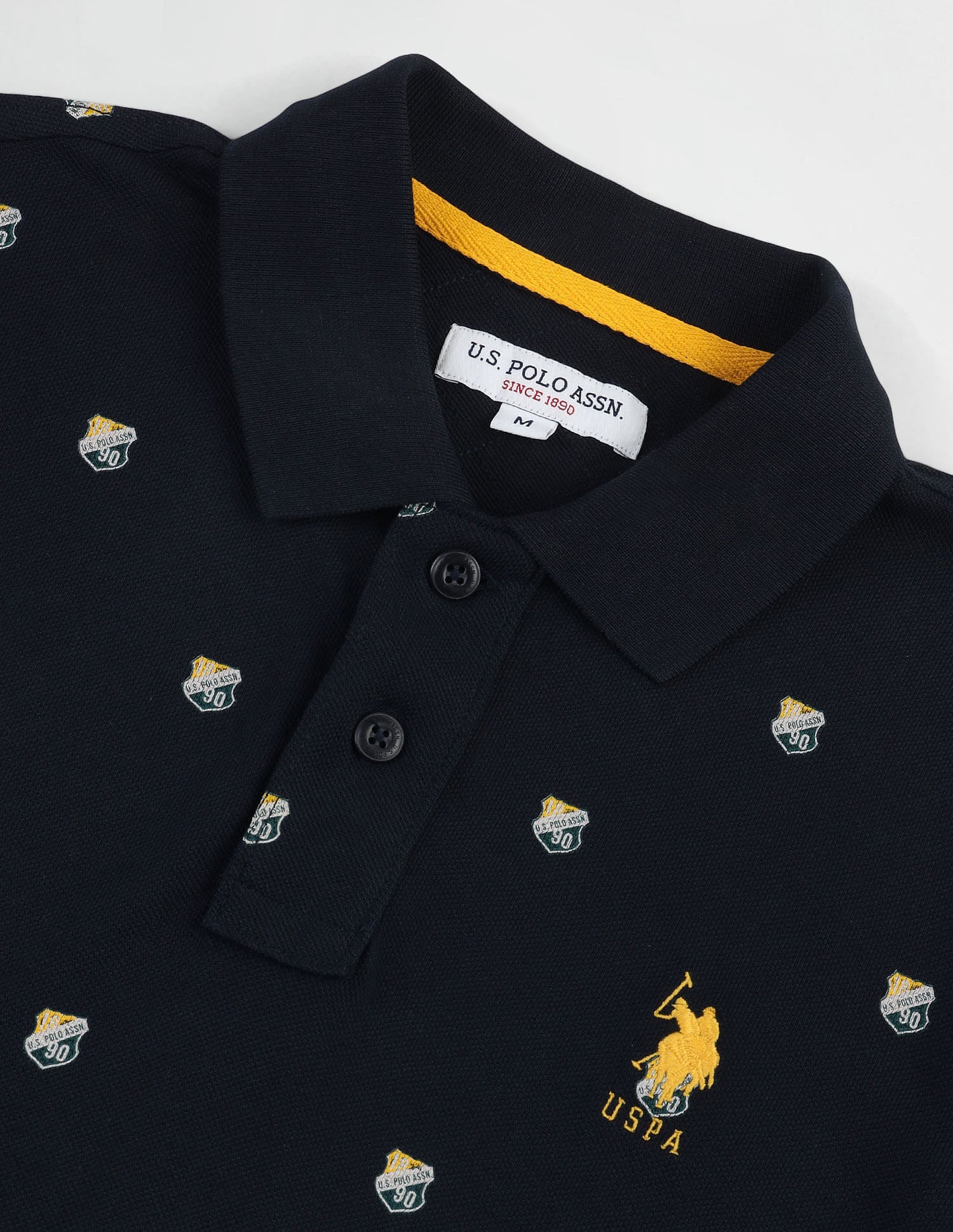 Brand Print Slim Fit Polo Shirt Navy - U.S. Polo Assn. India | Large