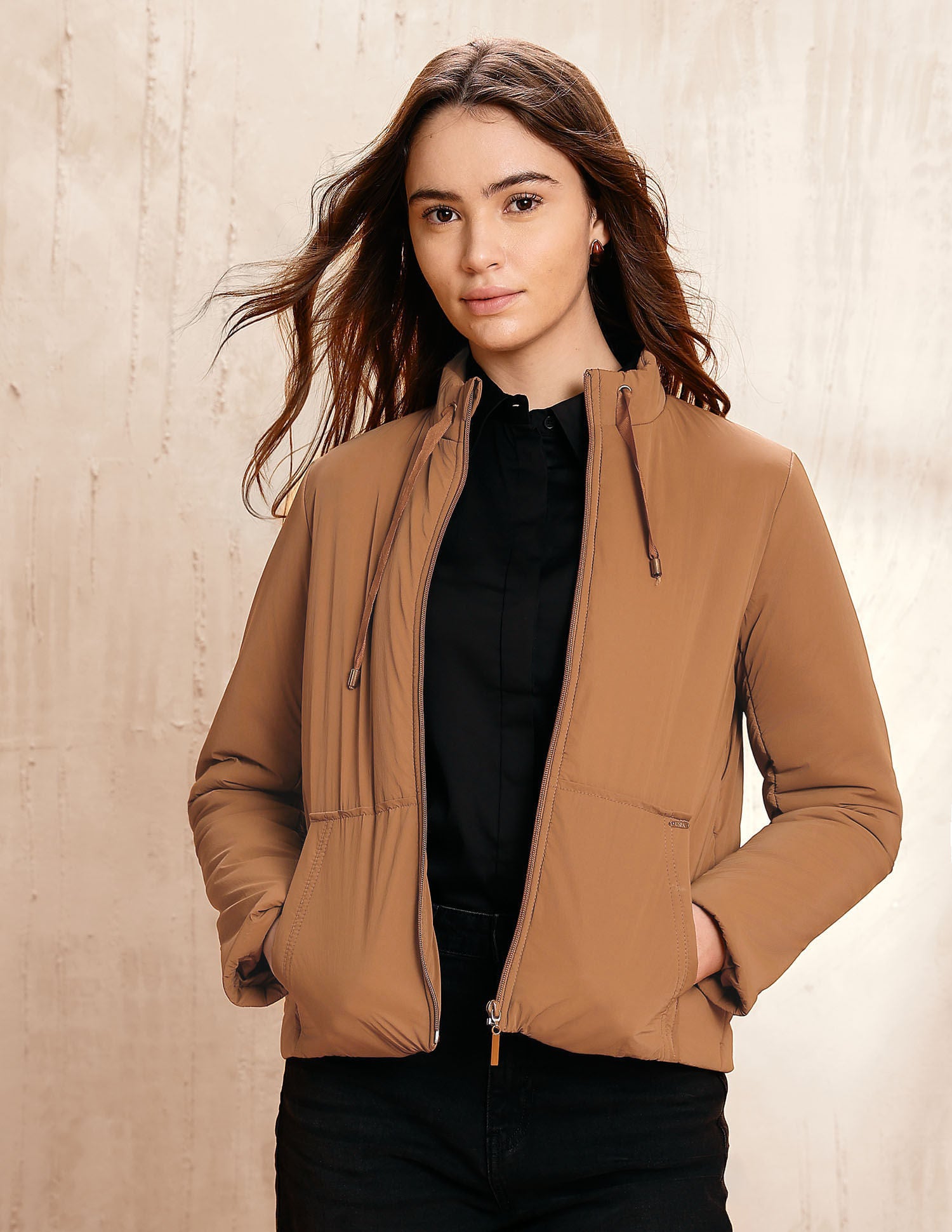 Solid Regular Fit Puffer Jacket Bronze - U.S. POLO ASSN. | Large