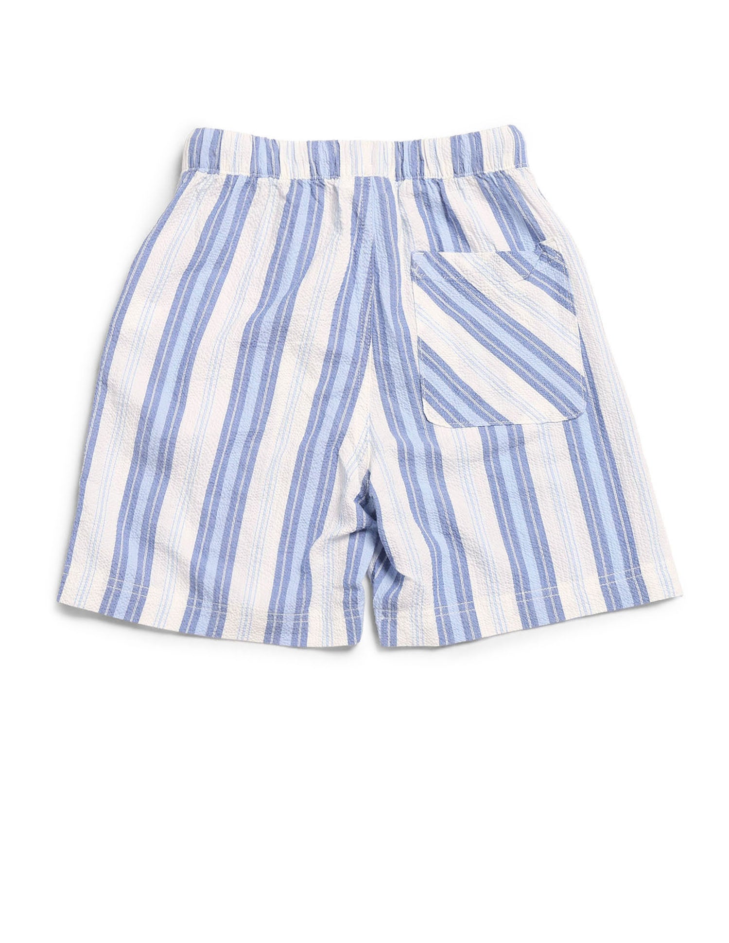 Boys Vertical Striped Regular Fit Shorts Blue - U.S. Polo Assn. India | Large