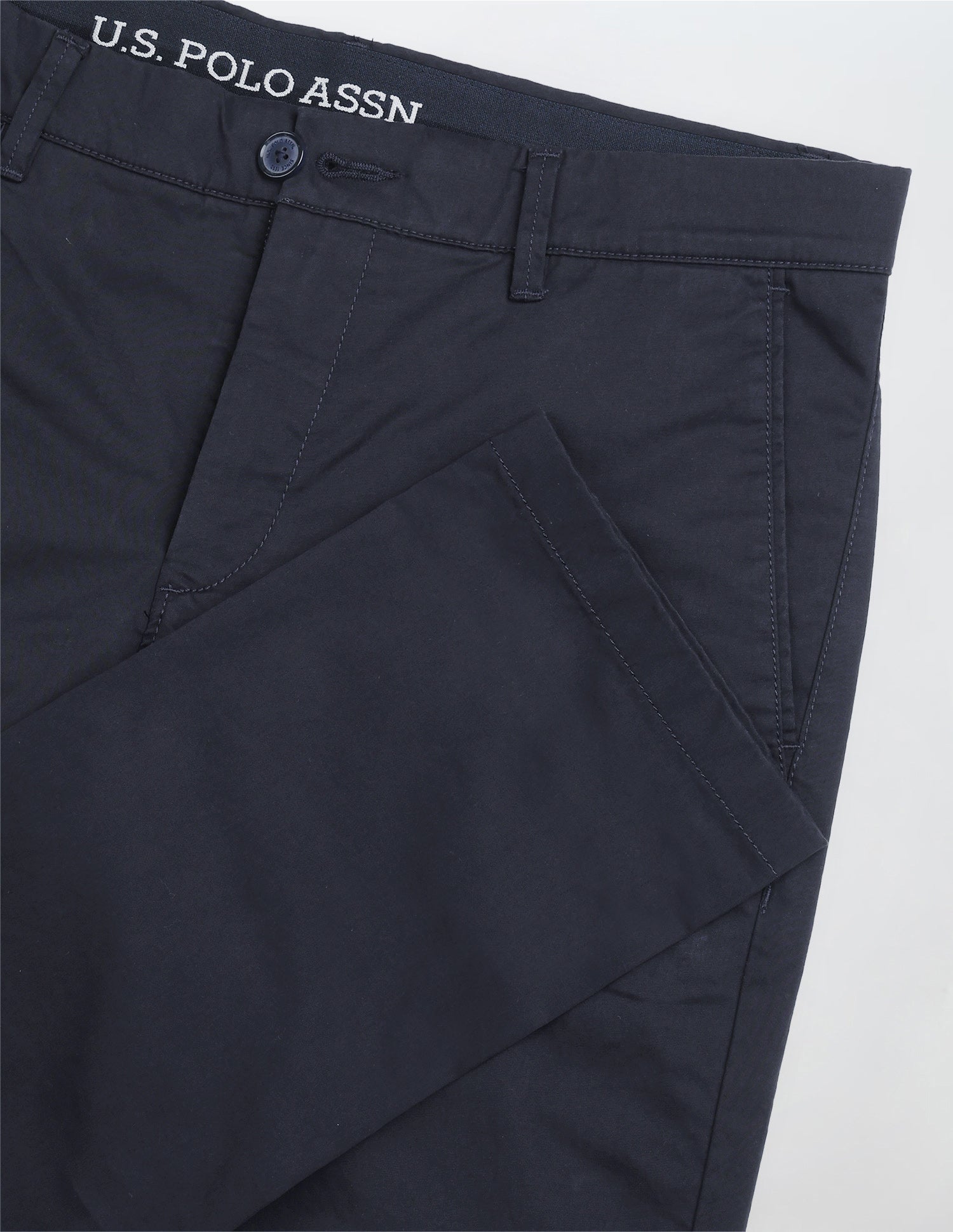 Denver Slim Fit Satin Trousers Navy - U.S. Polo Assn. India | Large
