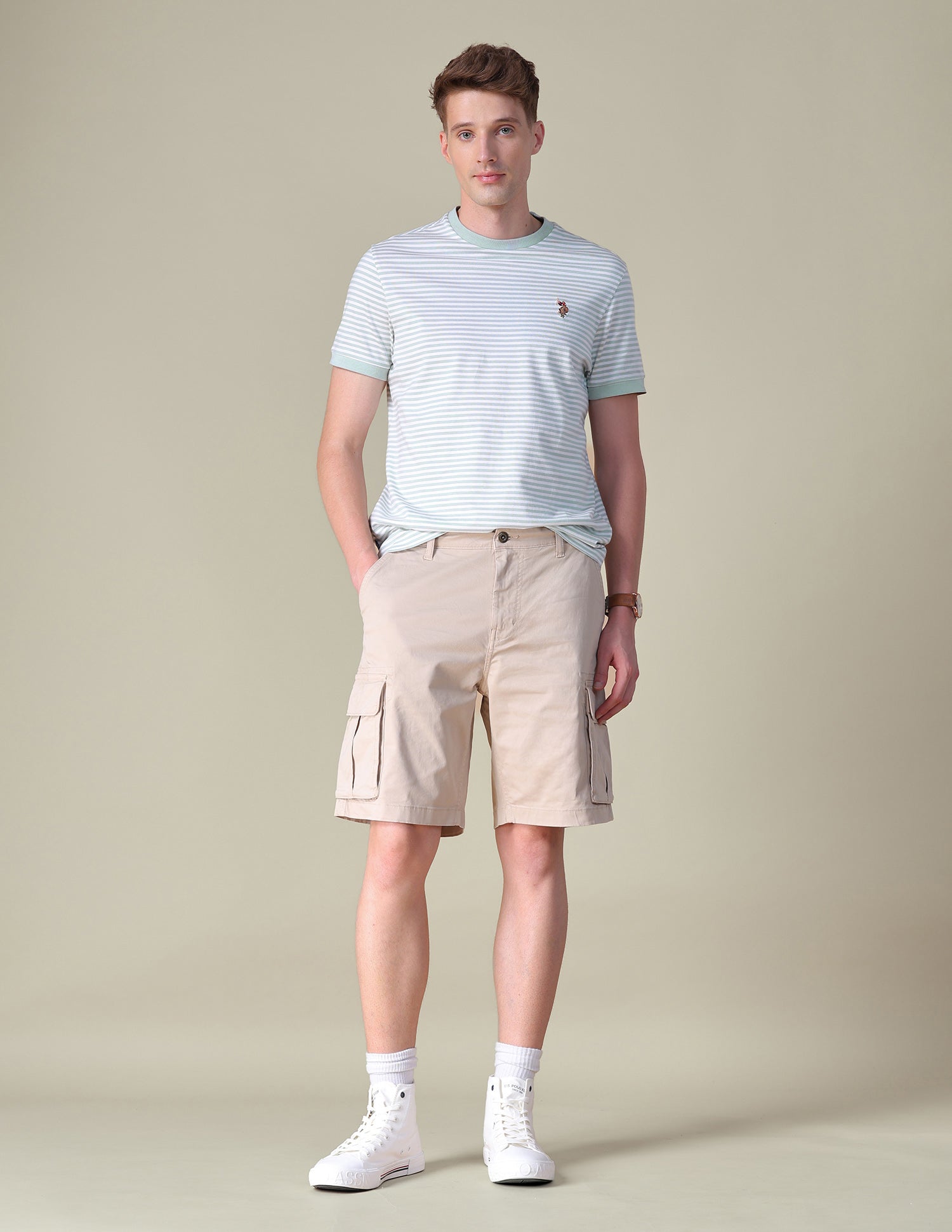 Horizontal Striped Slim Fit T-Shirt Grey - U.S. POLO ASSN. | Large