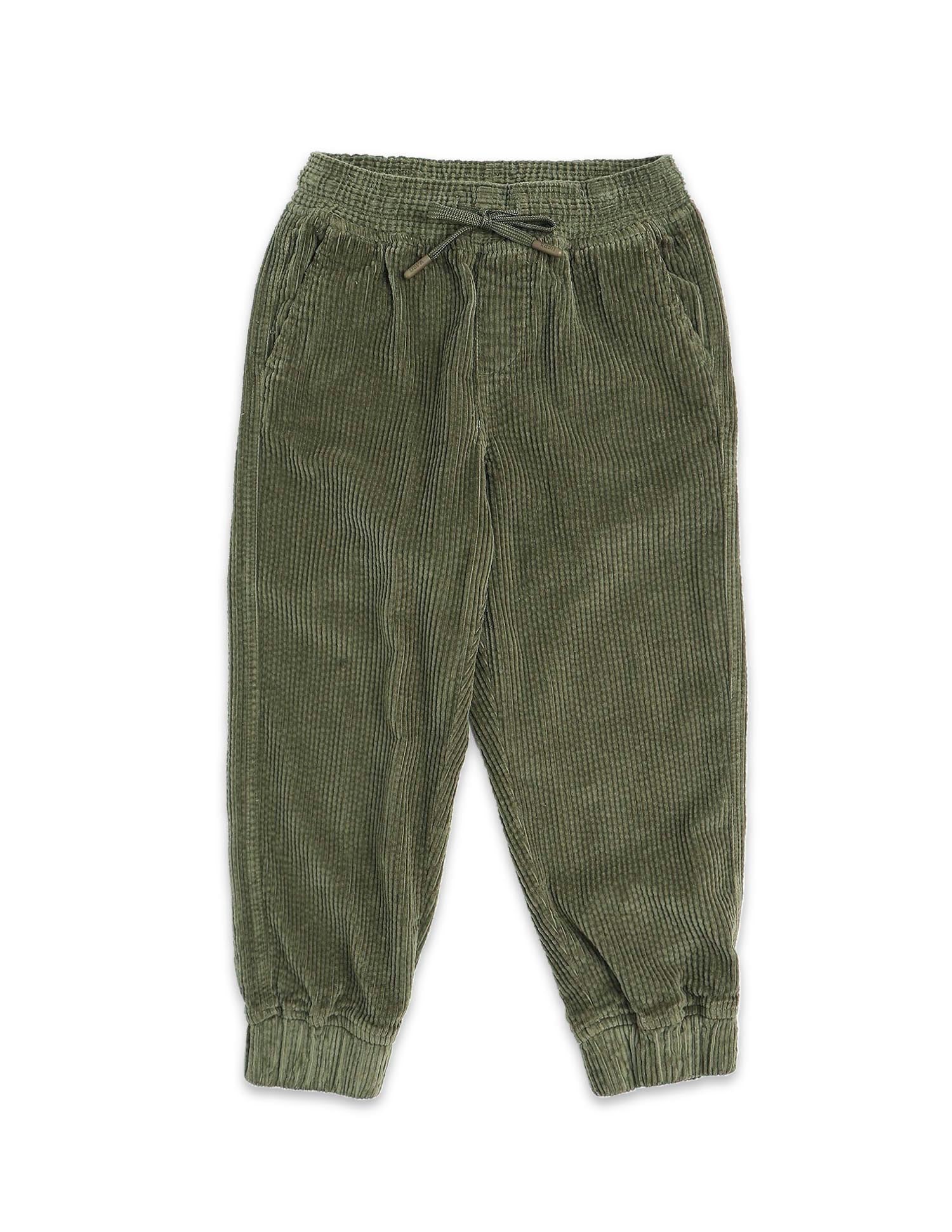 Boys Relaxed Fit Corduroy Joggers Olive - U.S. POLO ASSN. | Large