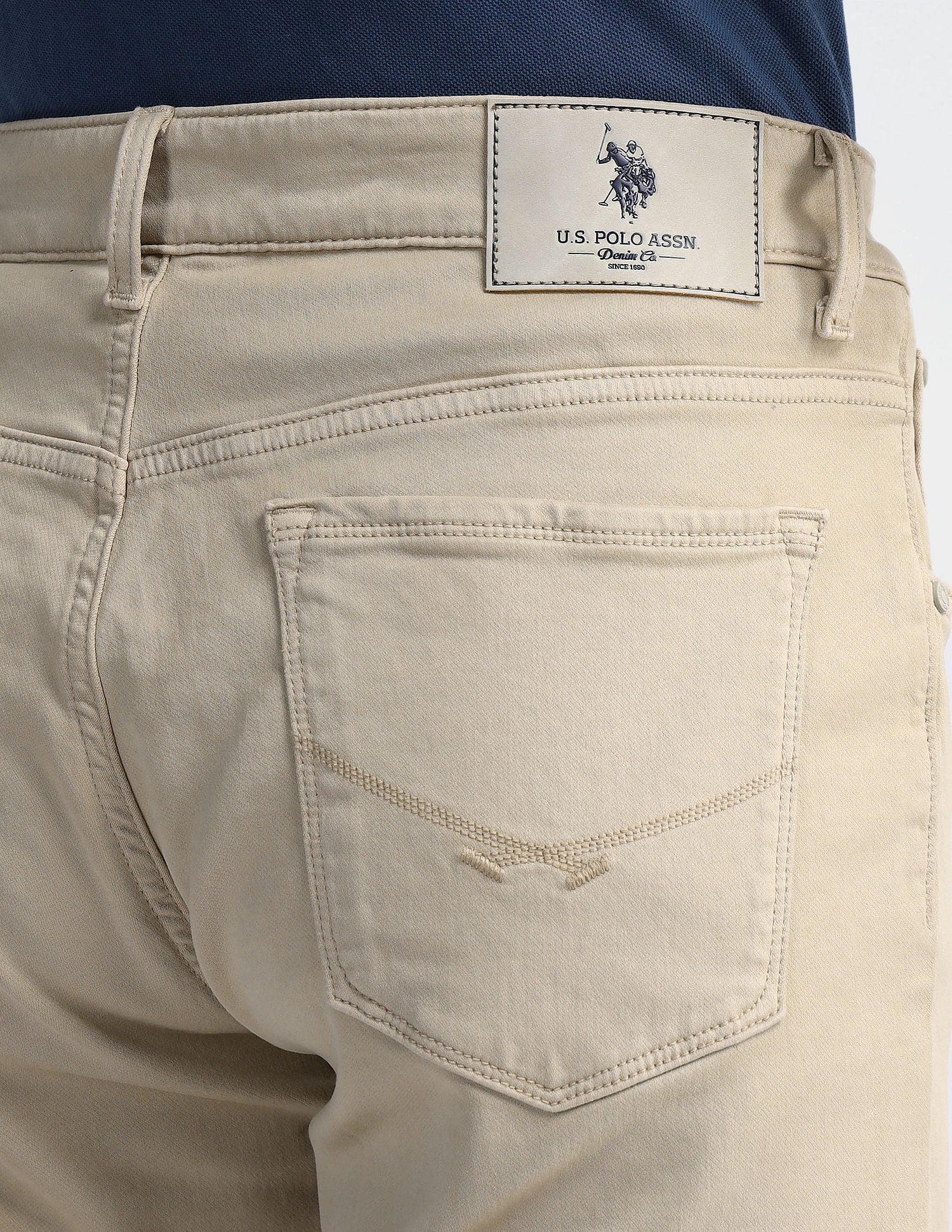Slim Tapered Beige Jeans Beige - U.S. POLO ASSN. | Large