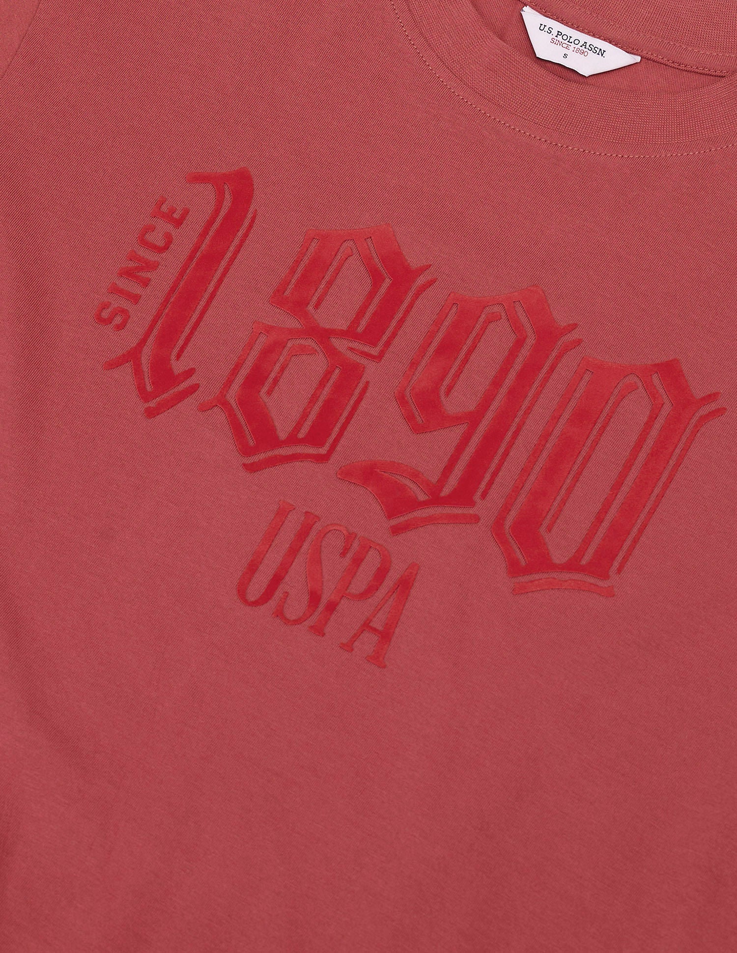Boxy Fit Gel Print T-Shirt Coral - U.S. Polo Assn. India | Large