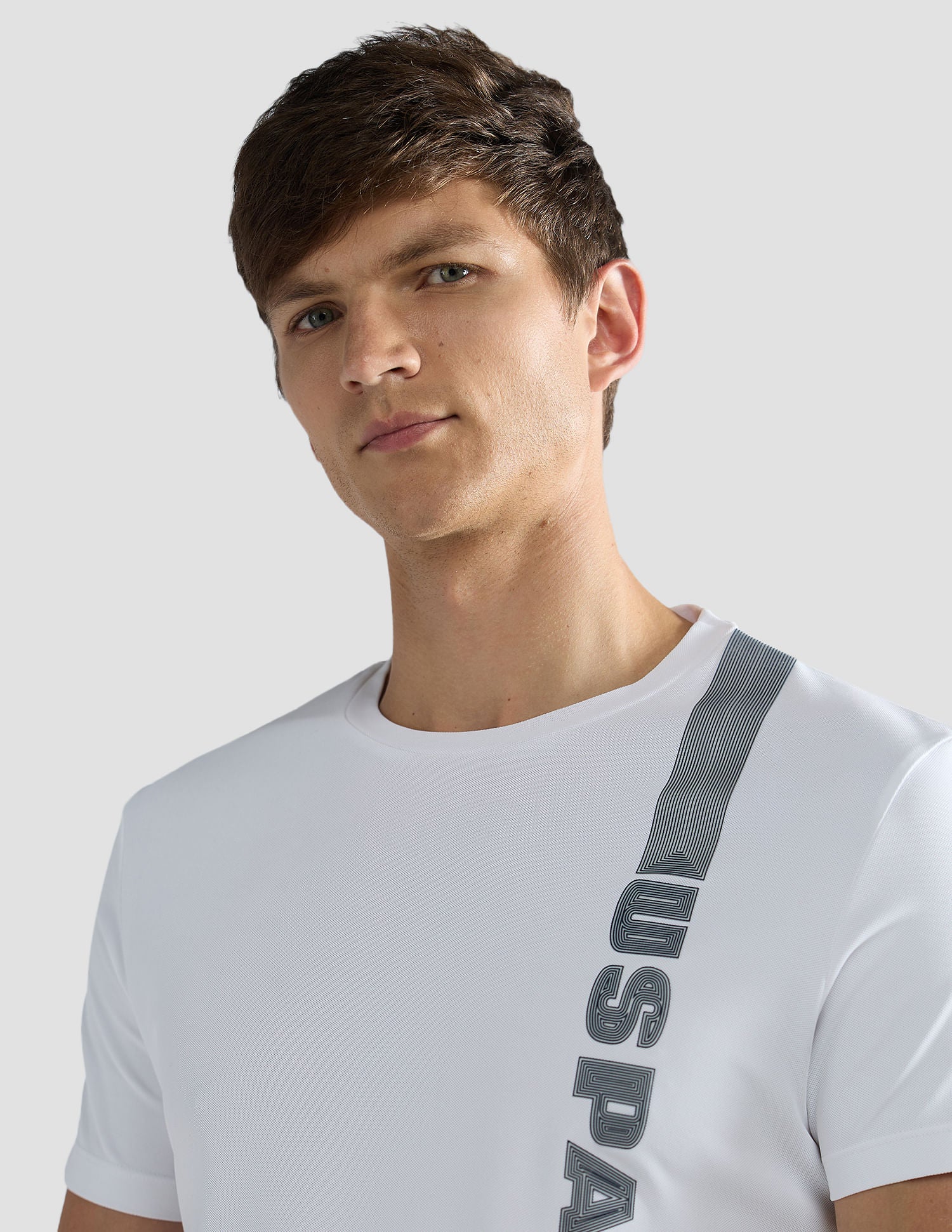 Brand Stripe Honeycomb T-Shirt White - U.S. Polo Assn. India | Large